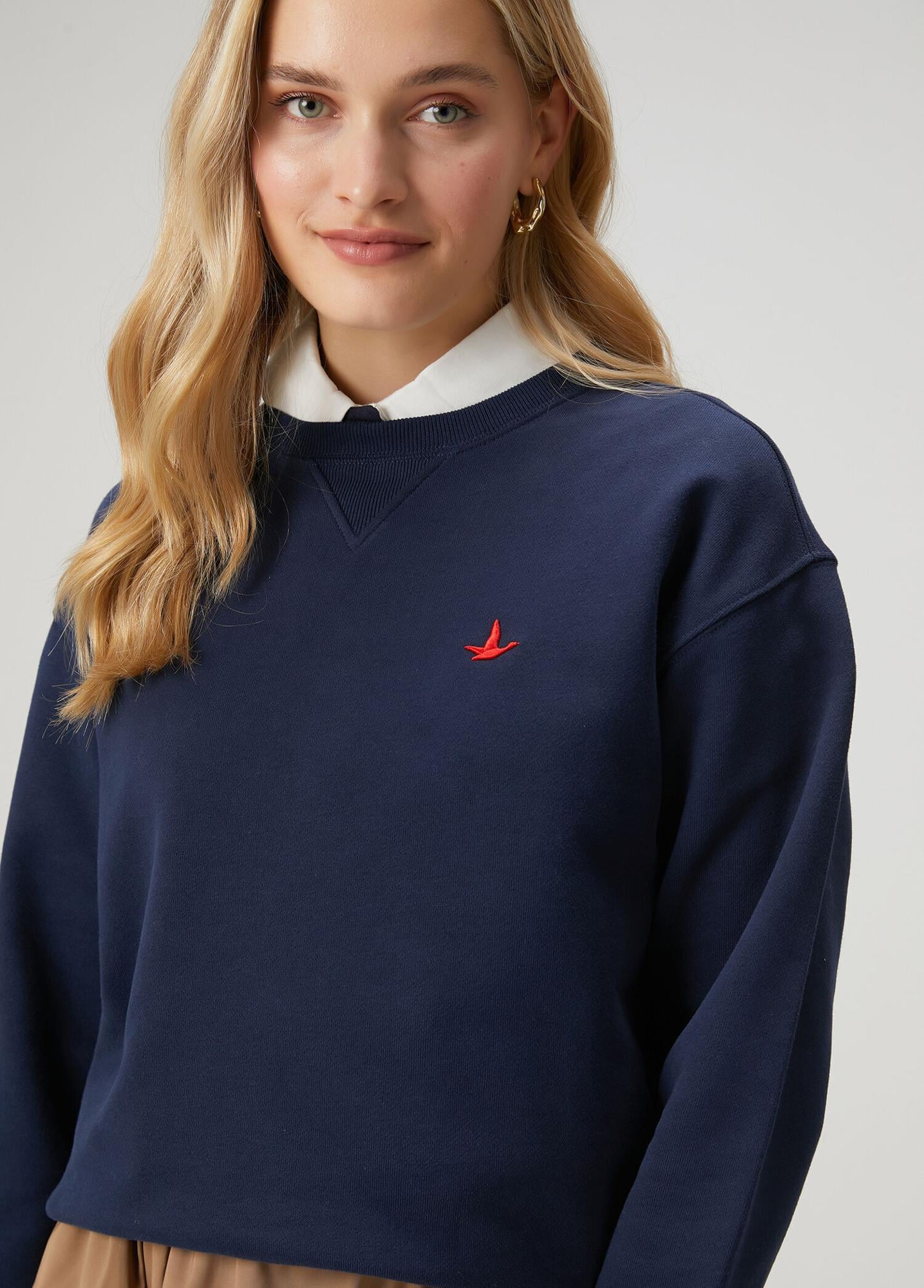 Beymen Club Kadın Lacivert Basic Sweatshirt
