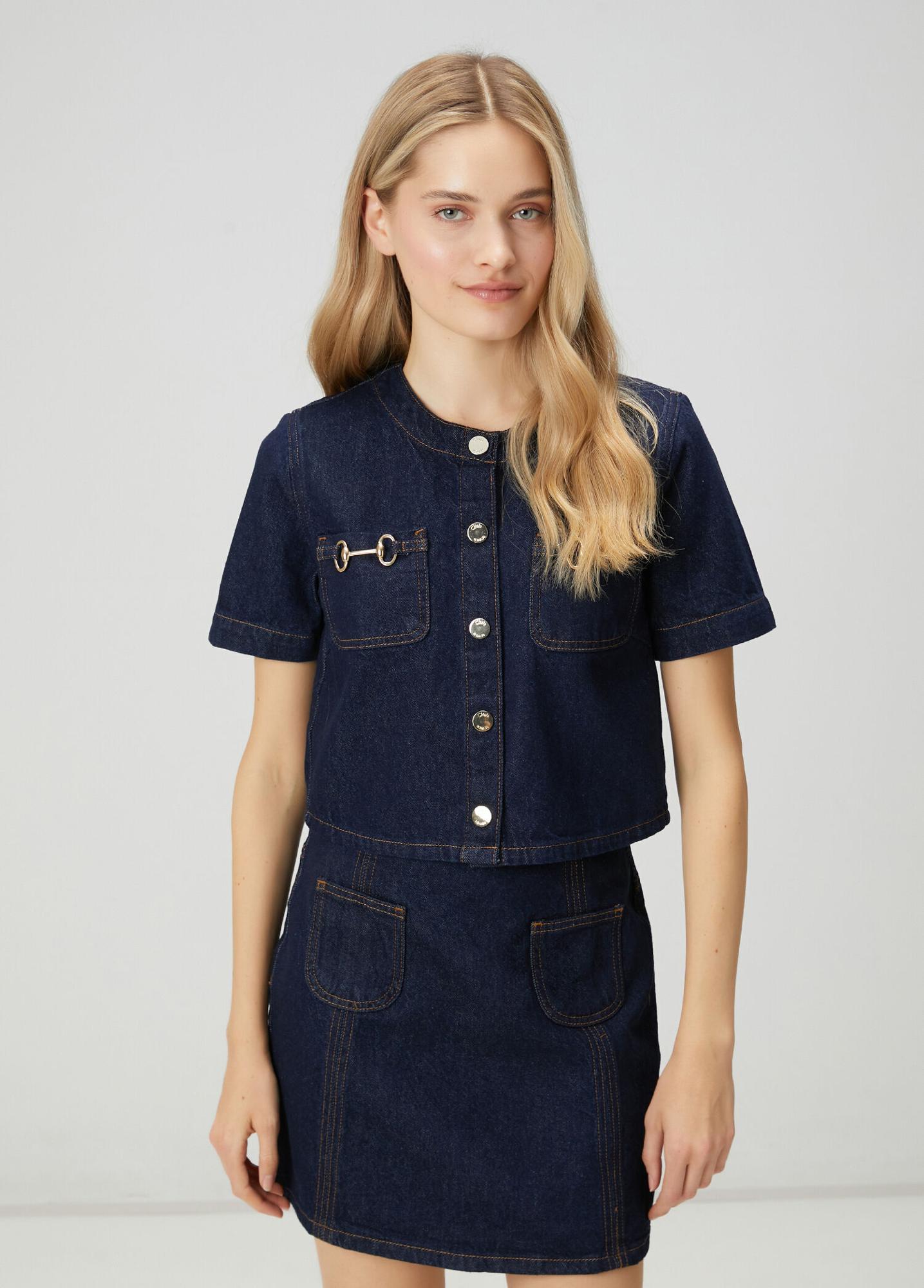 Beymen Club Kadın Indigo Mini Denim Ceket