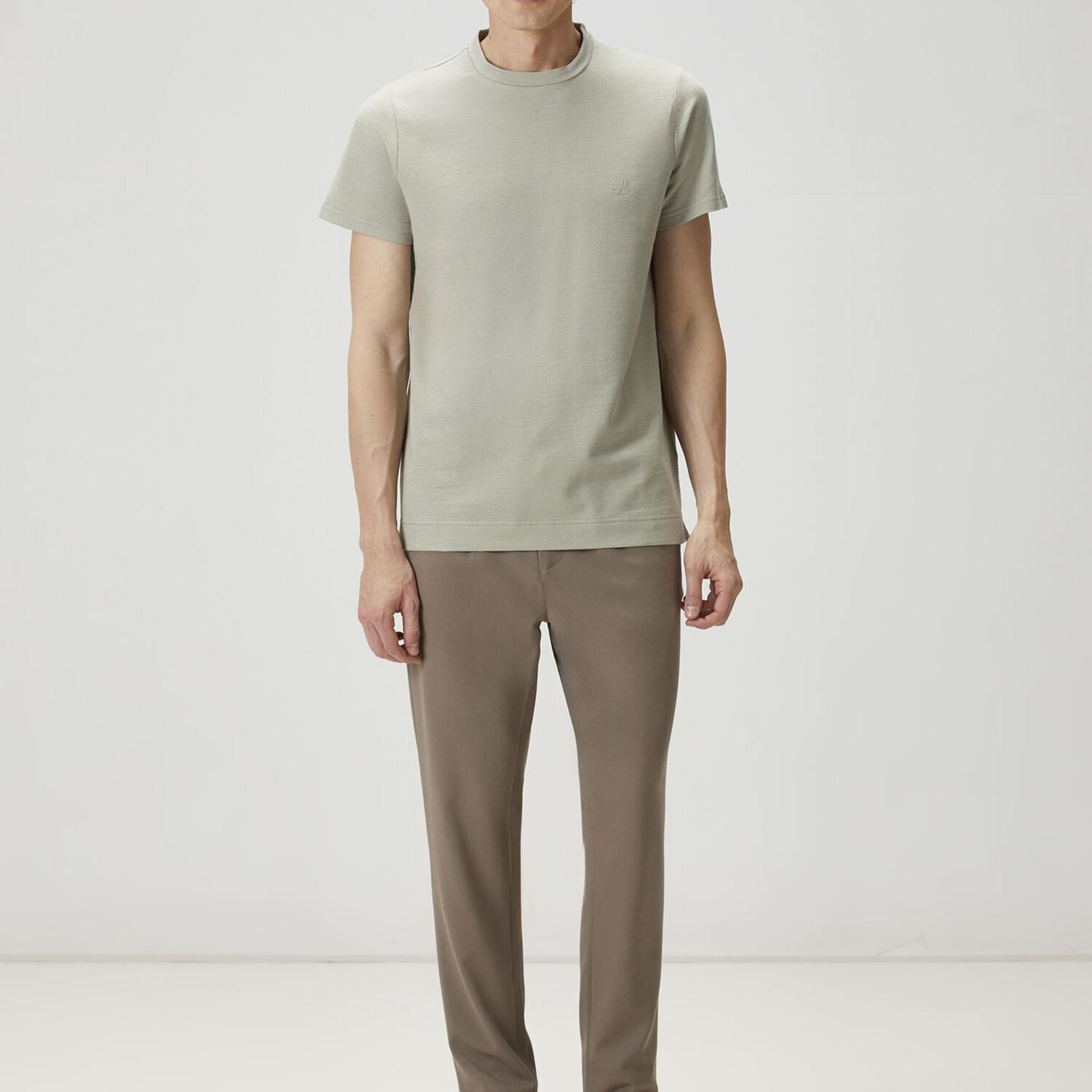 Beymen Club Erkek Relax Fit Açık Haki Flam Görünümlü T-shirt