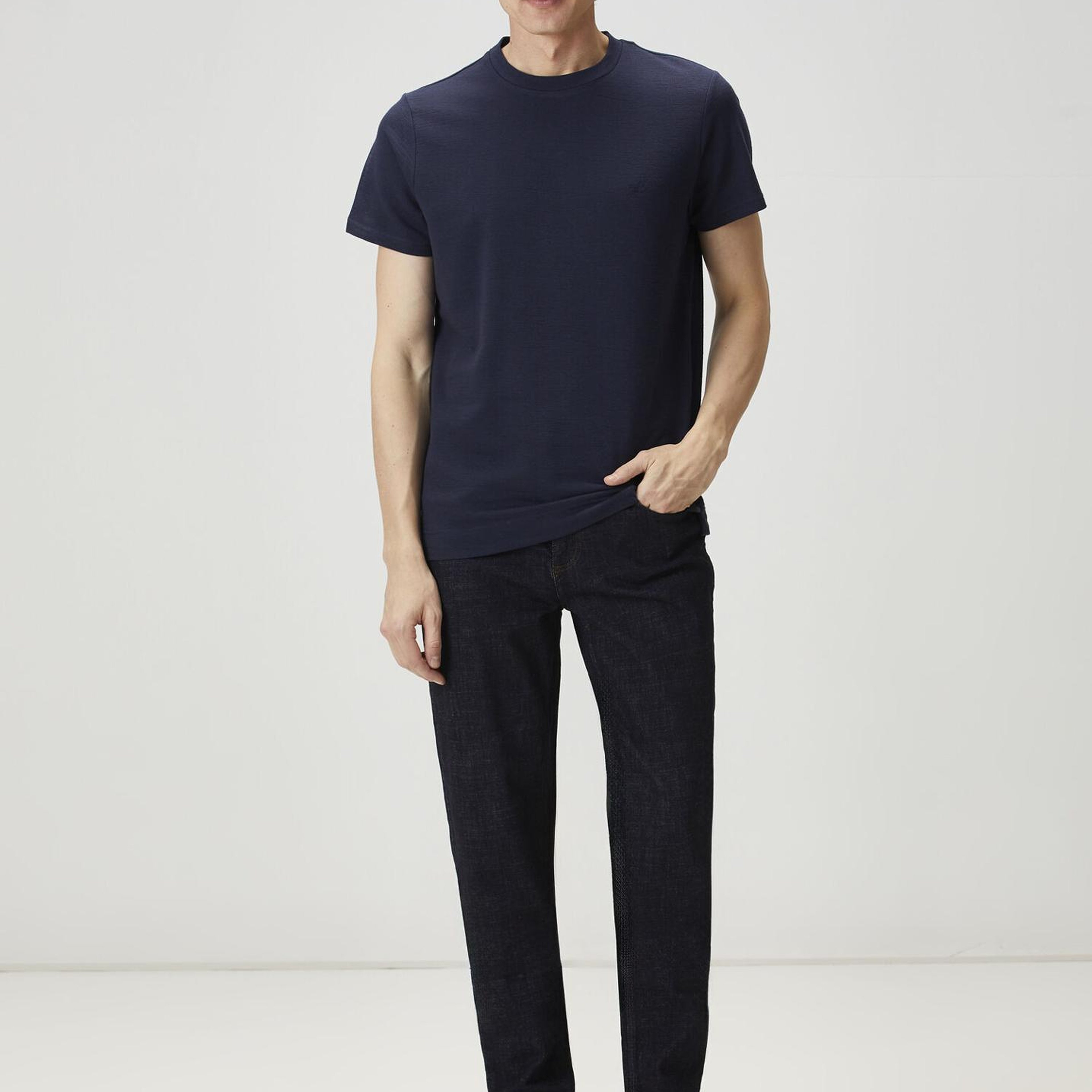 Beymen Club Erkek Relax Fit Lacivert Flam Görünümlü T-shirt