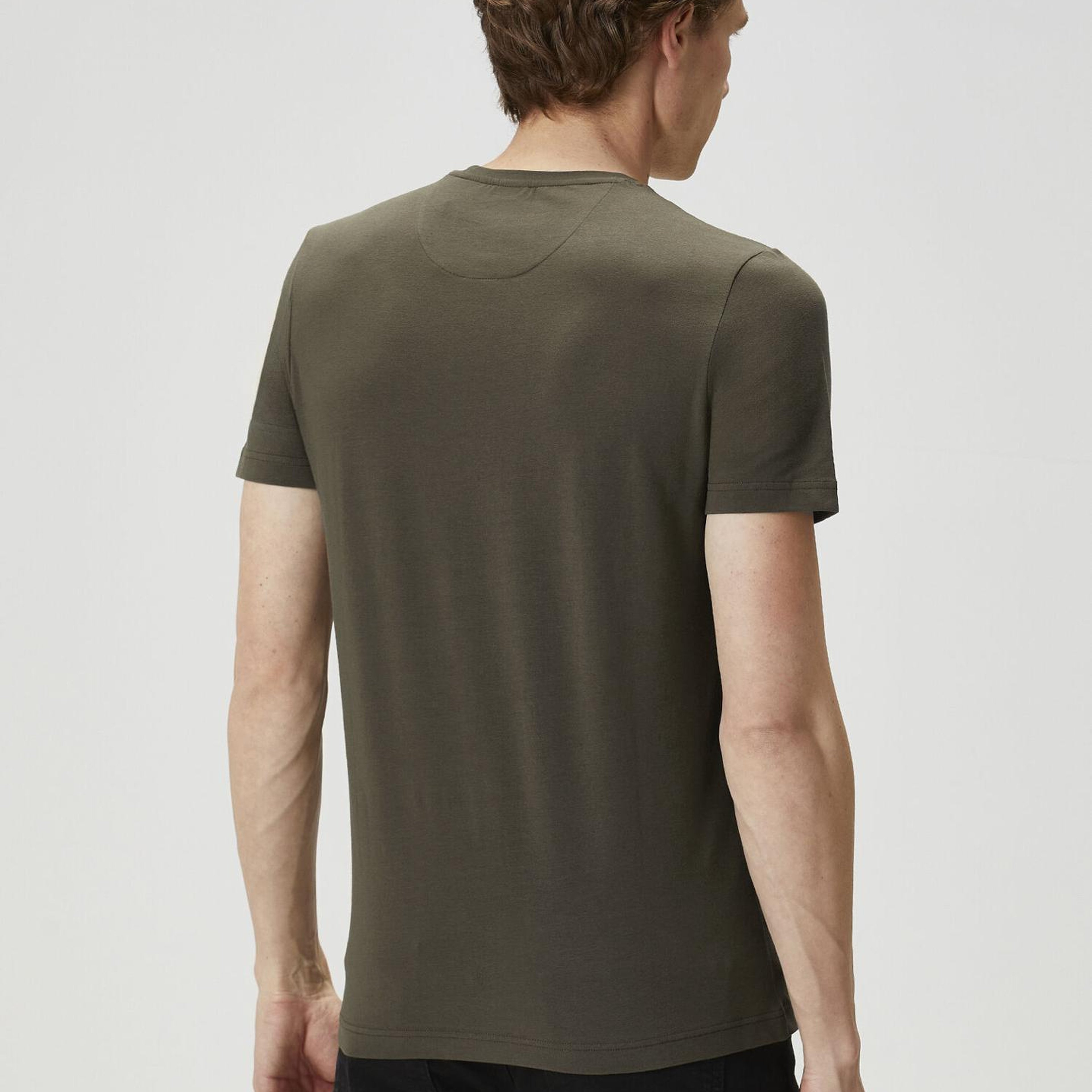 Beymen Club Erkek Regular Fit Haki Elastanlı Basic T-shirt