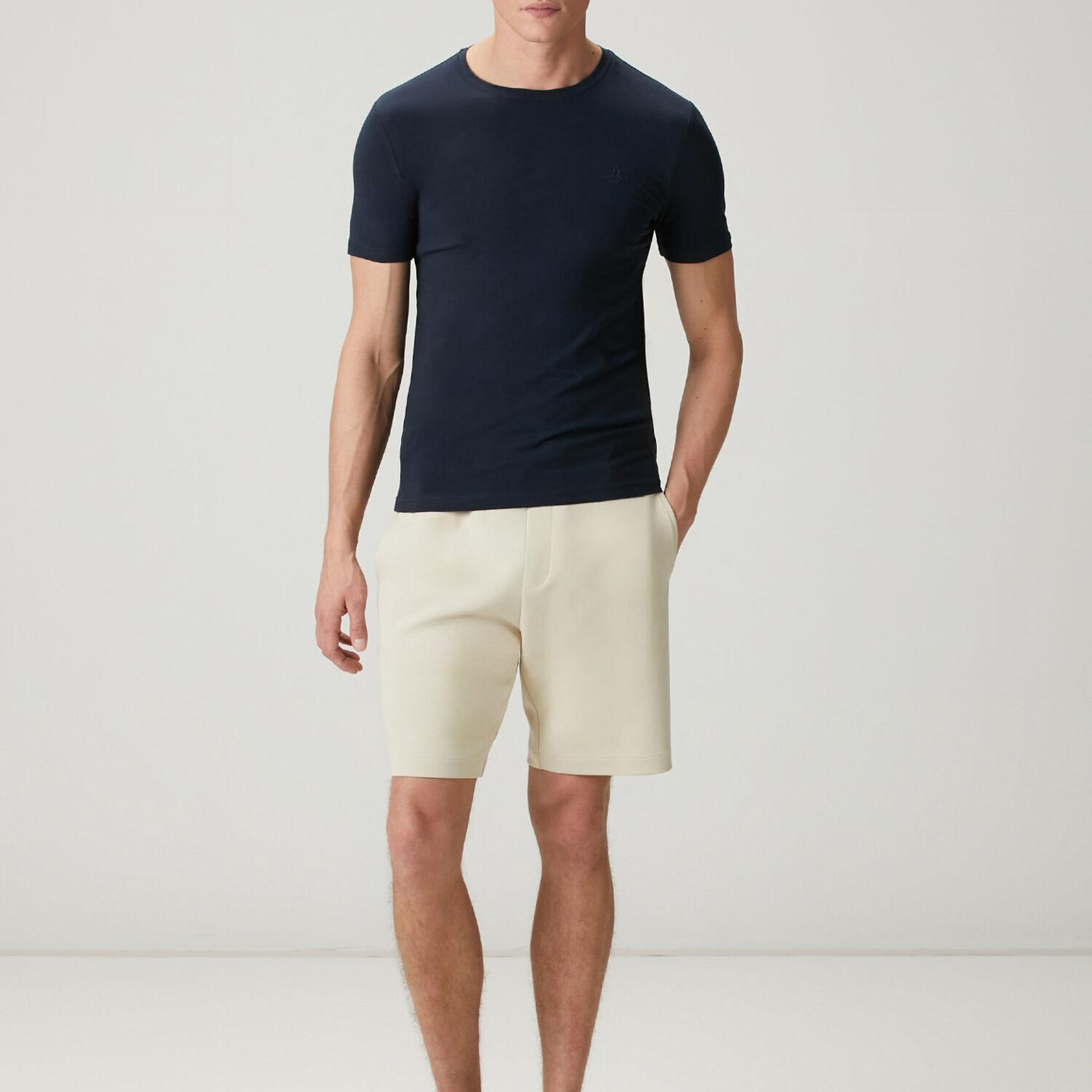 Beymen Club Erkek Regular Fit Lacivert Elastanlı Basic T-shirt