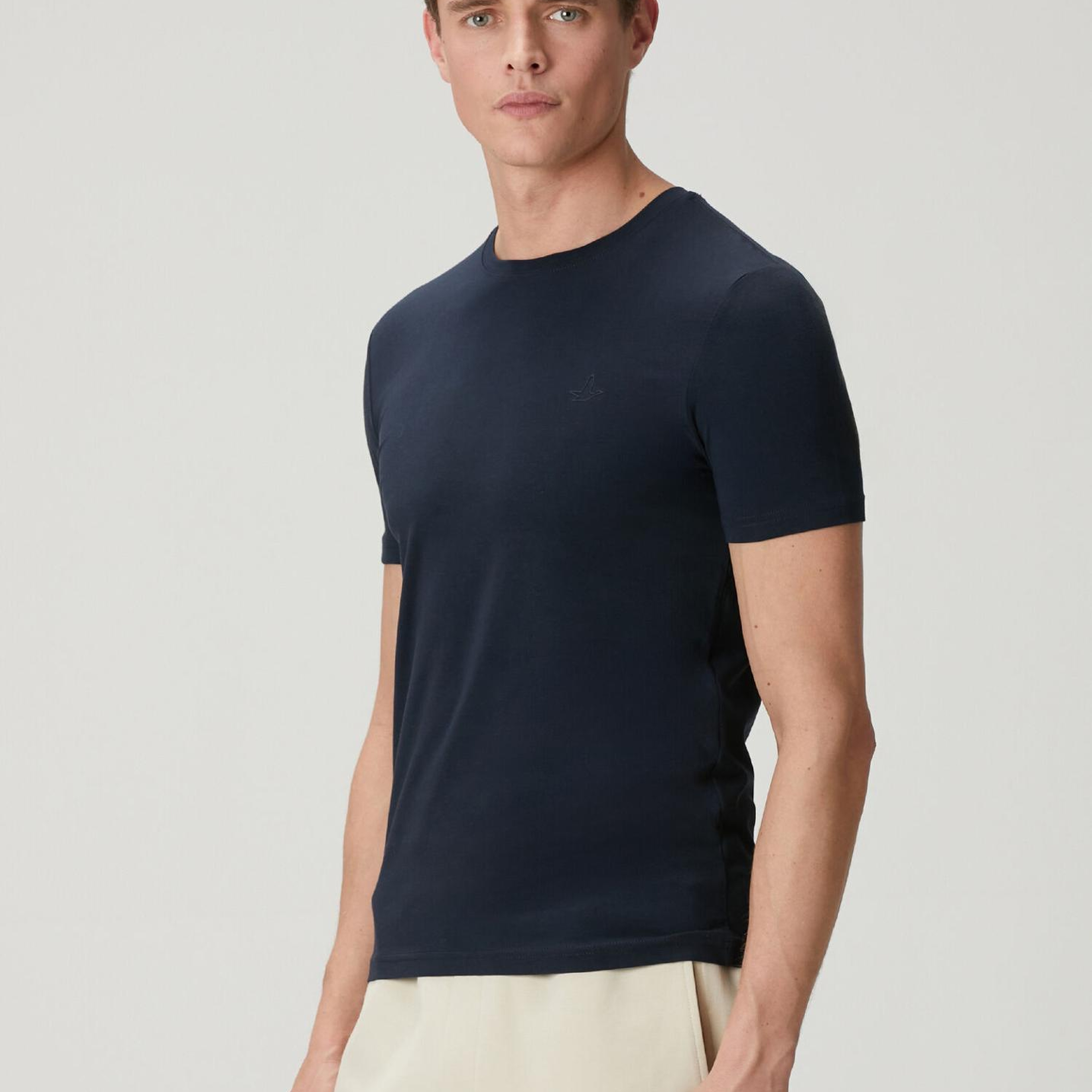 Beymen Club Erkek Regular Fit Lacivert Elastanlı Basic T-shirt