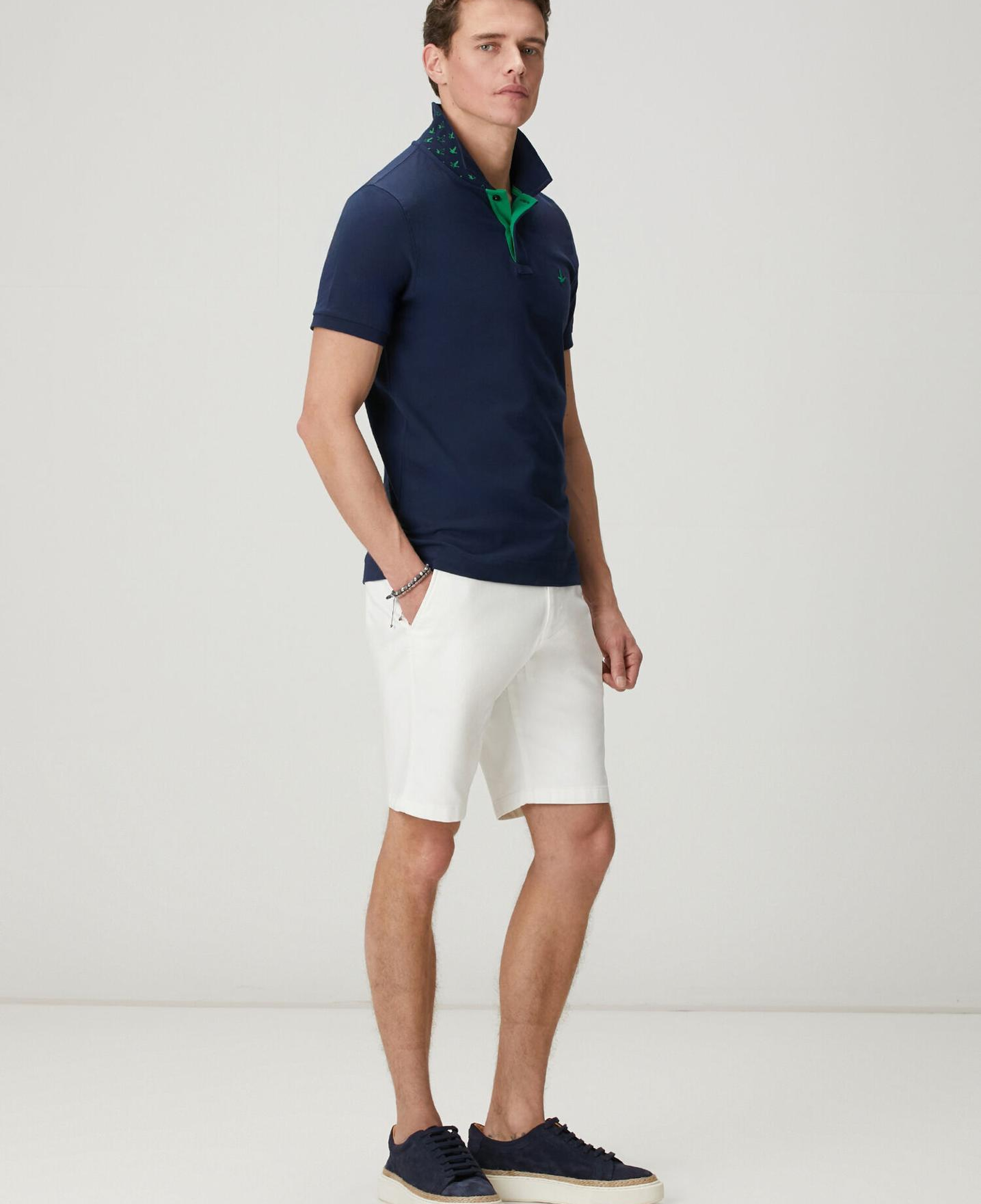 Beymen Club Erkek Slim Fit Lacivert Yaka Altı Baskılı Polo Tshirt