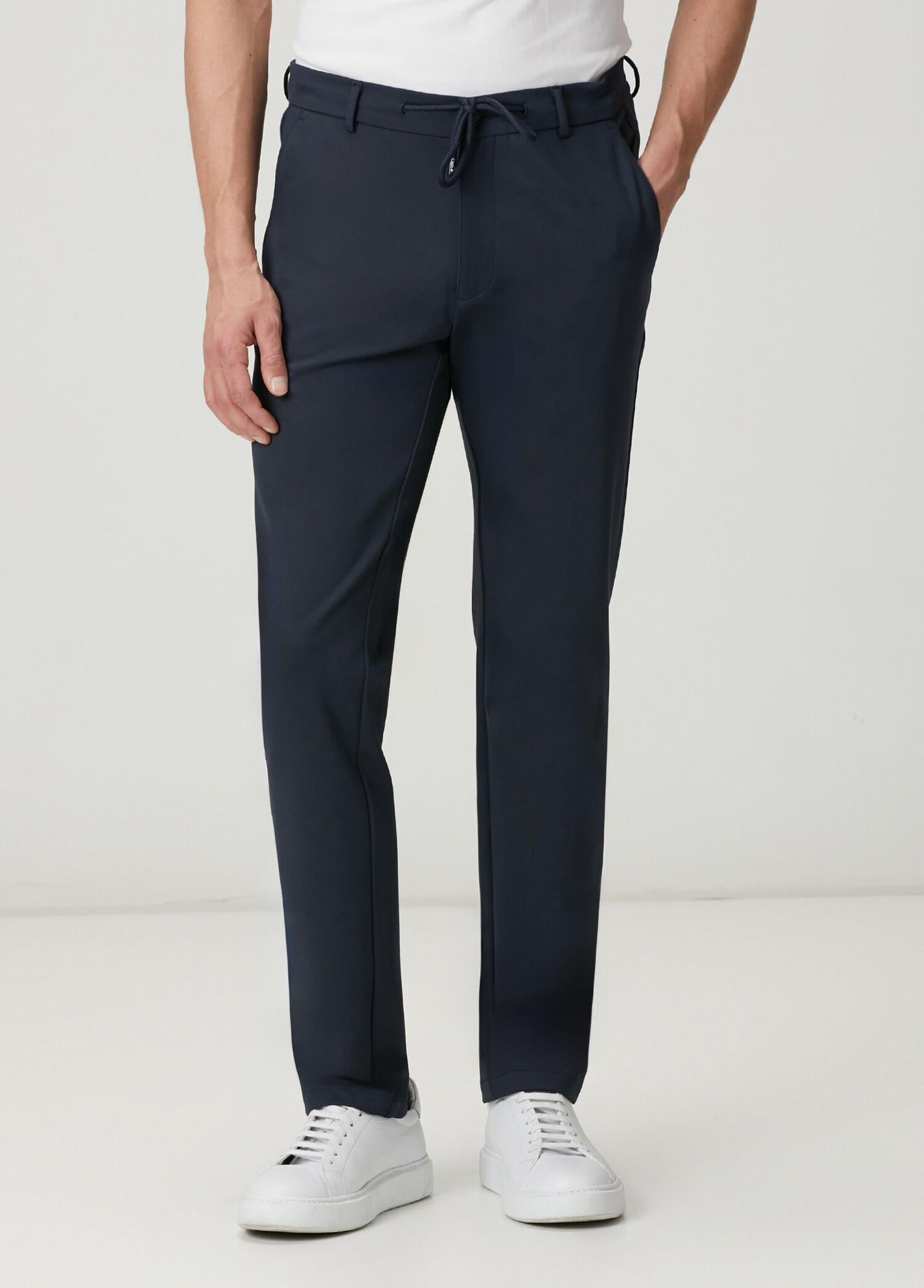 Beymen Club Erkek Lacivert Beli Kordonlu Örme Chino Pantolon