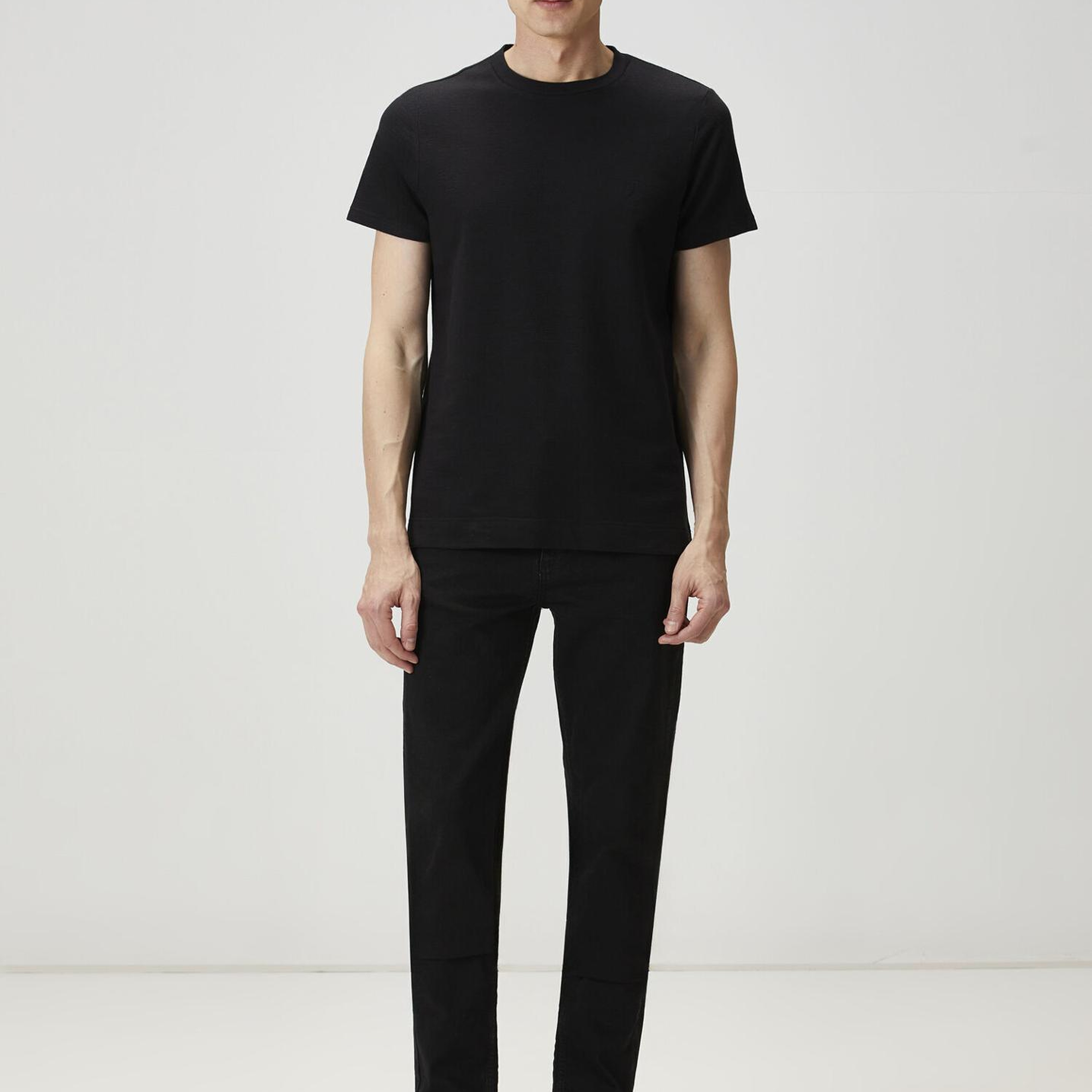 Beymen Club Erkek Relax Fit Siyah Flam Görünümlü T-shirt