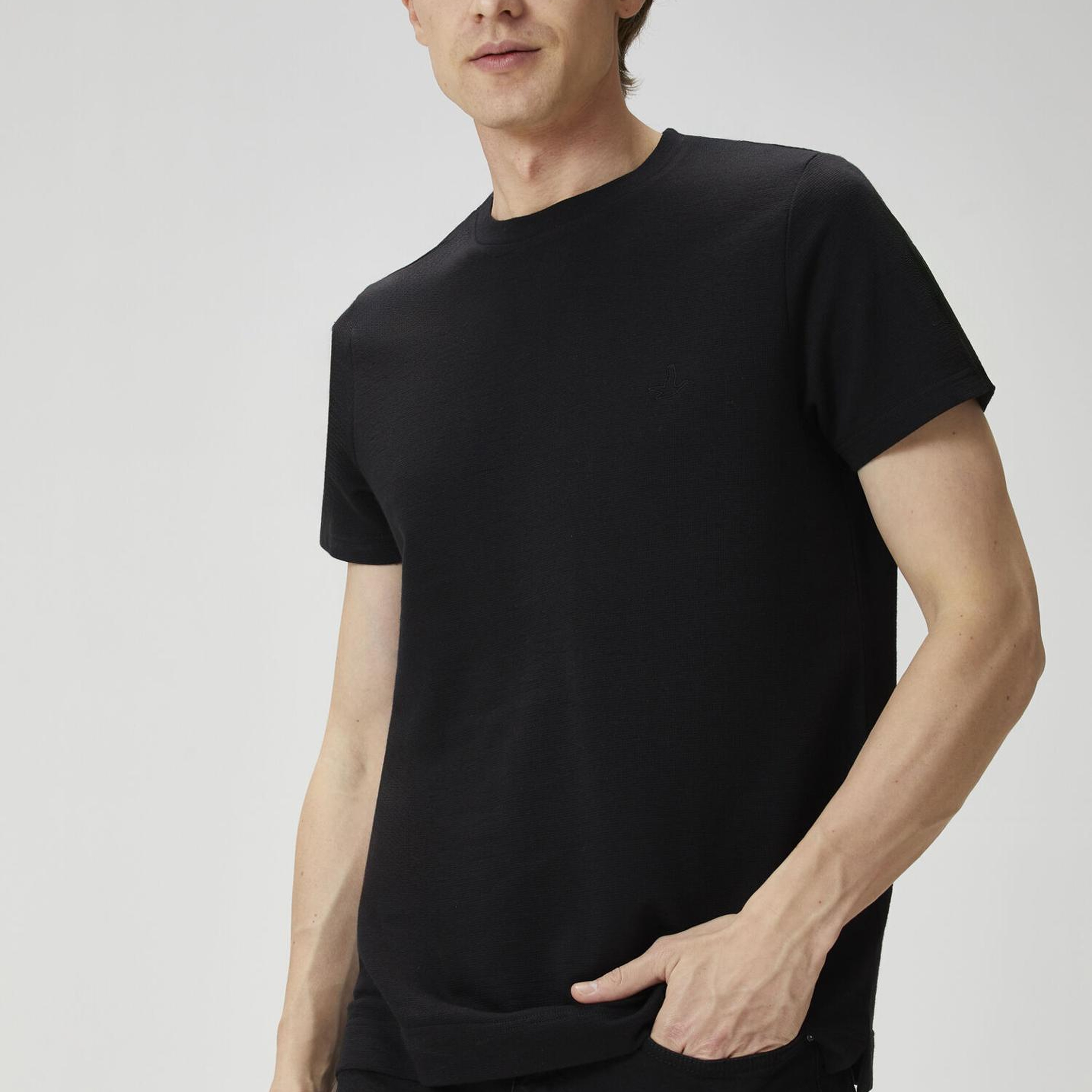 Beymen Club Erkek Relax Fit Siyah Flam Görünümlü T-shirt