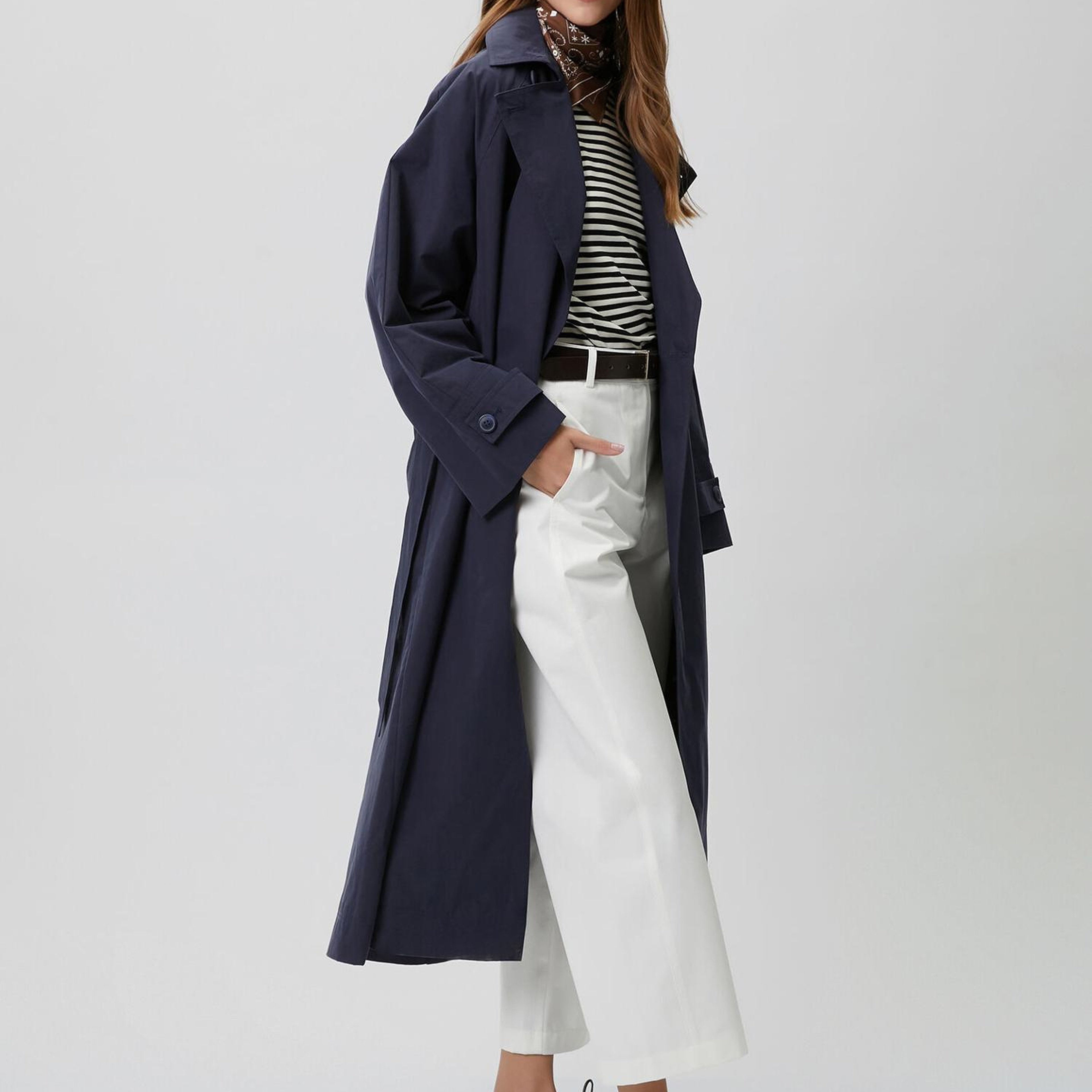 Beymen Club Kadın Papertouch Oversize Lacivert Pardösü