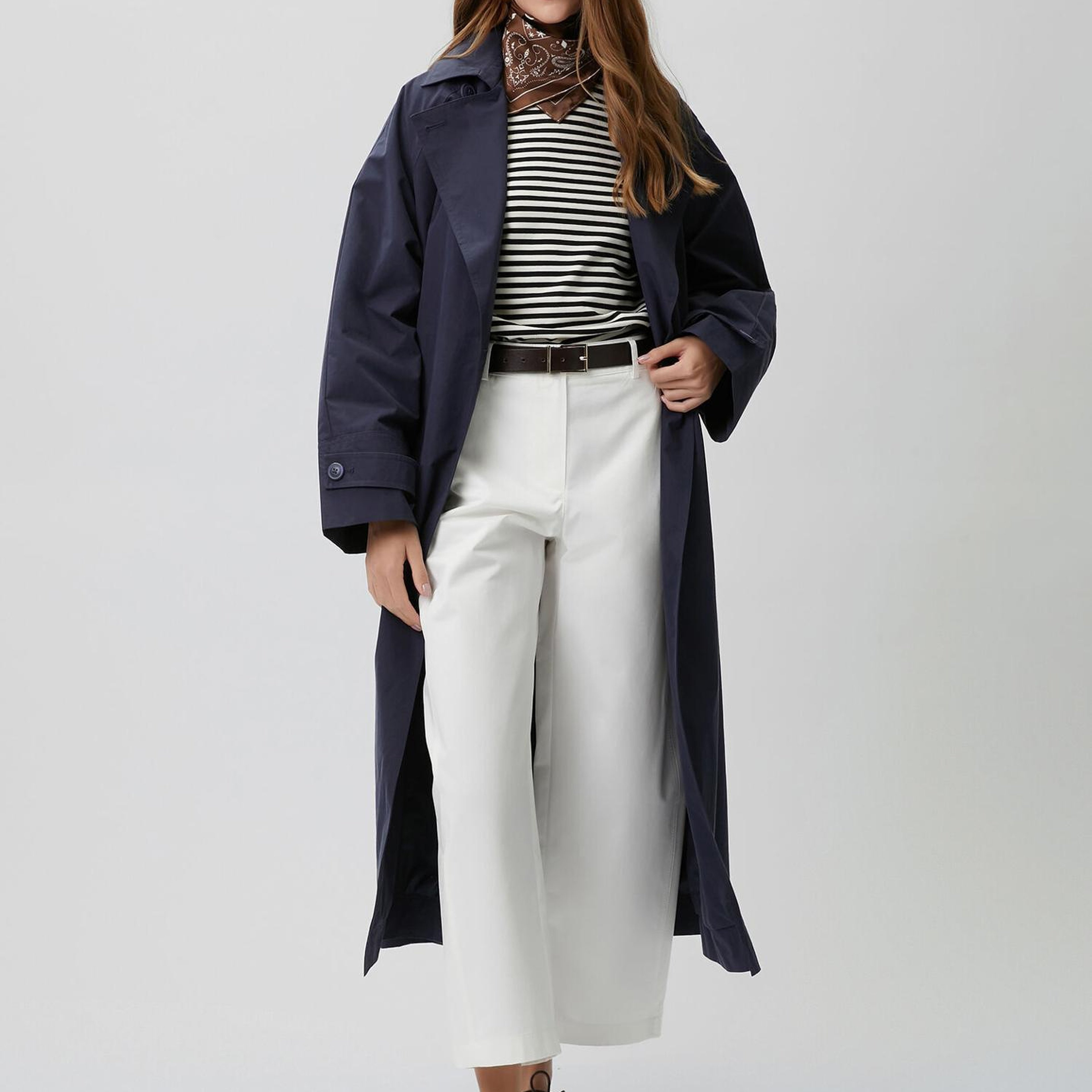 Beymen Club Kadın Papertouch Oversize Lacivert Pardösü