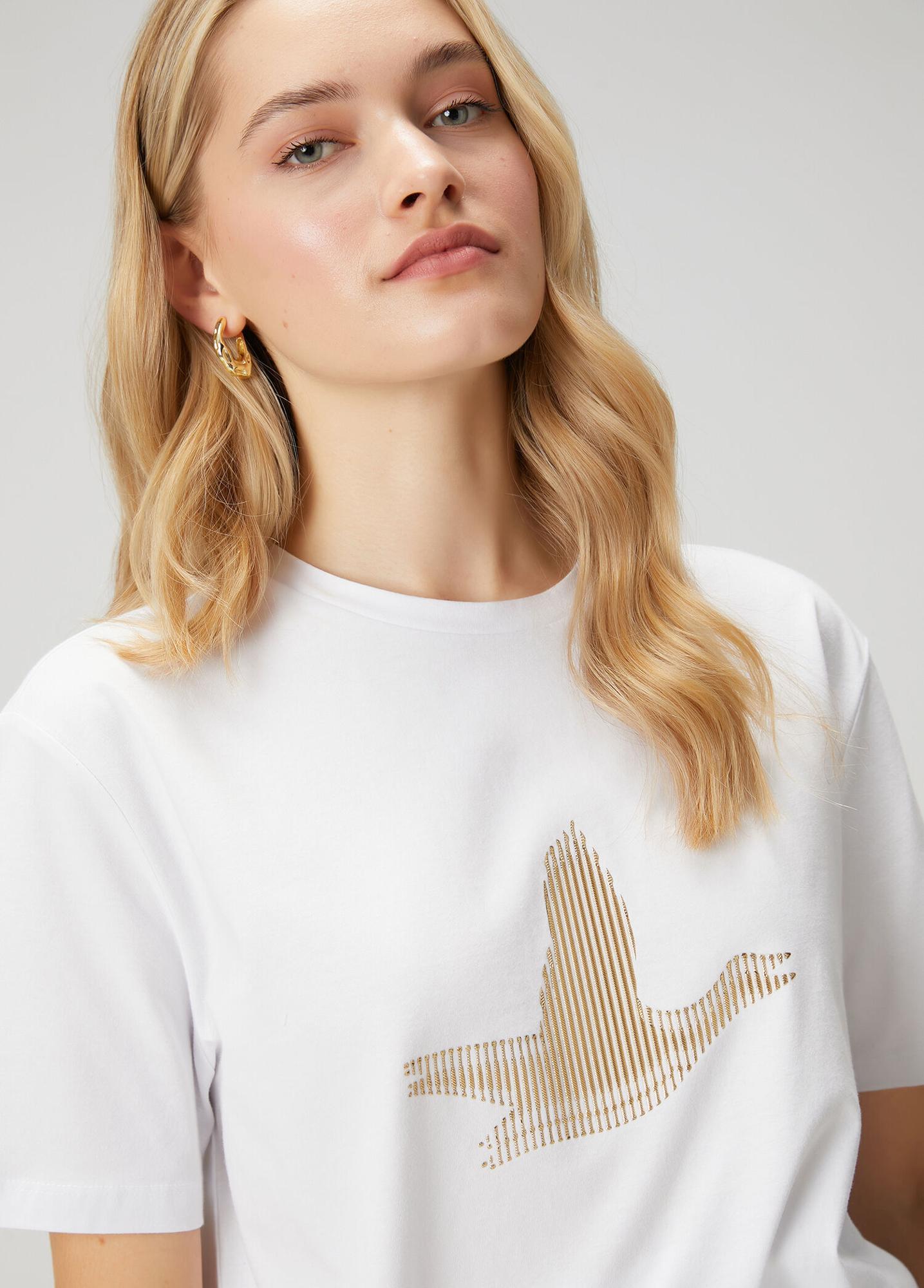 Beymen Club Kadın Beyaz Çizgili Logolu T-shirt