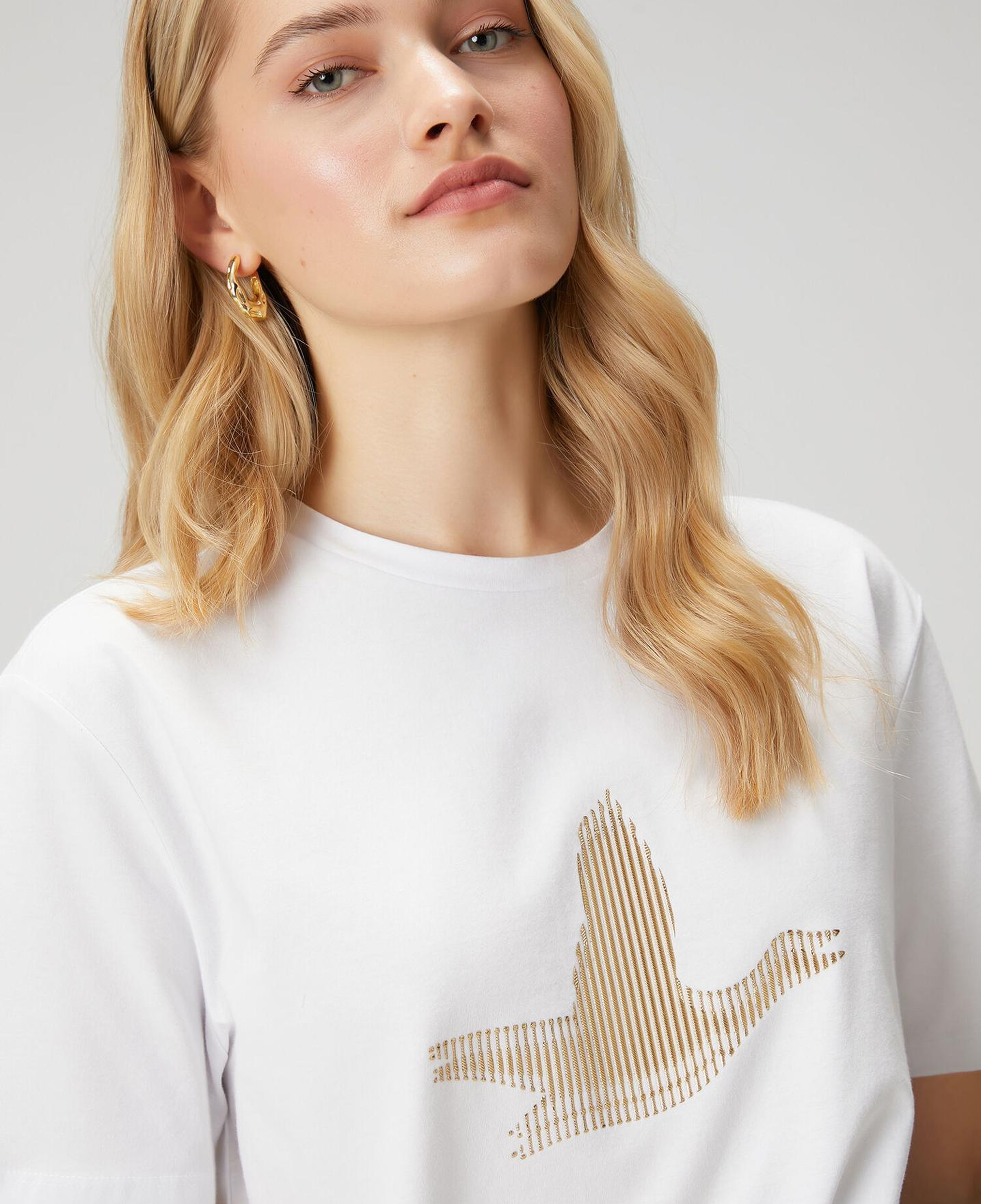 Beymen Club Kadın Beyaz Çizgili Logolu T-shirt