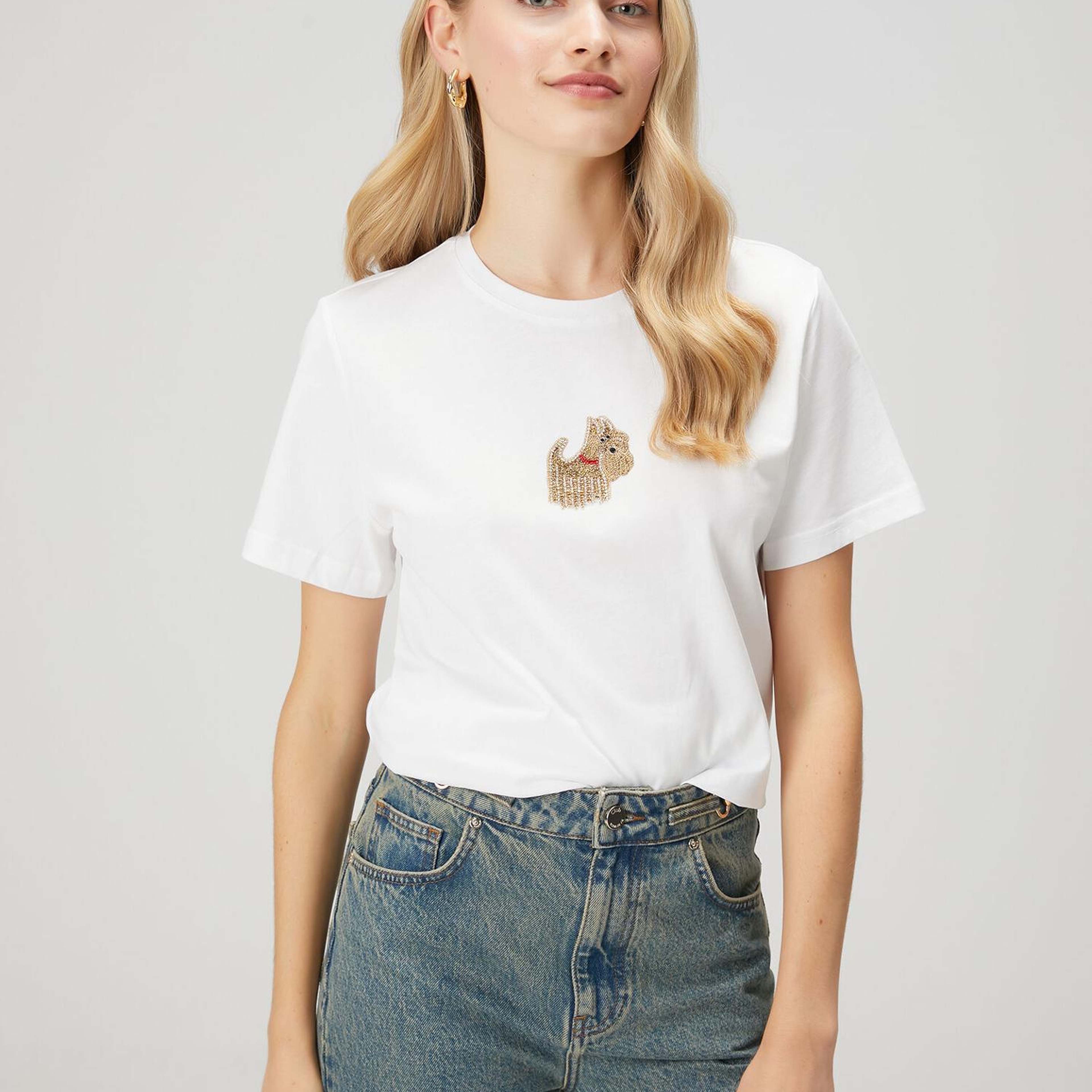 Beymen Club Kadın Agatha Beyaz Taş İşlemeli T-shirt