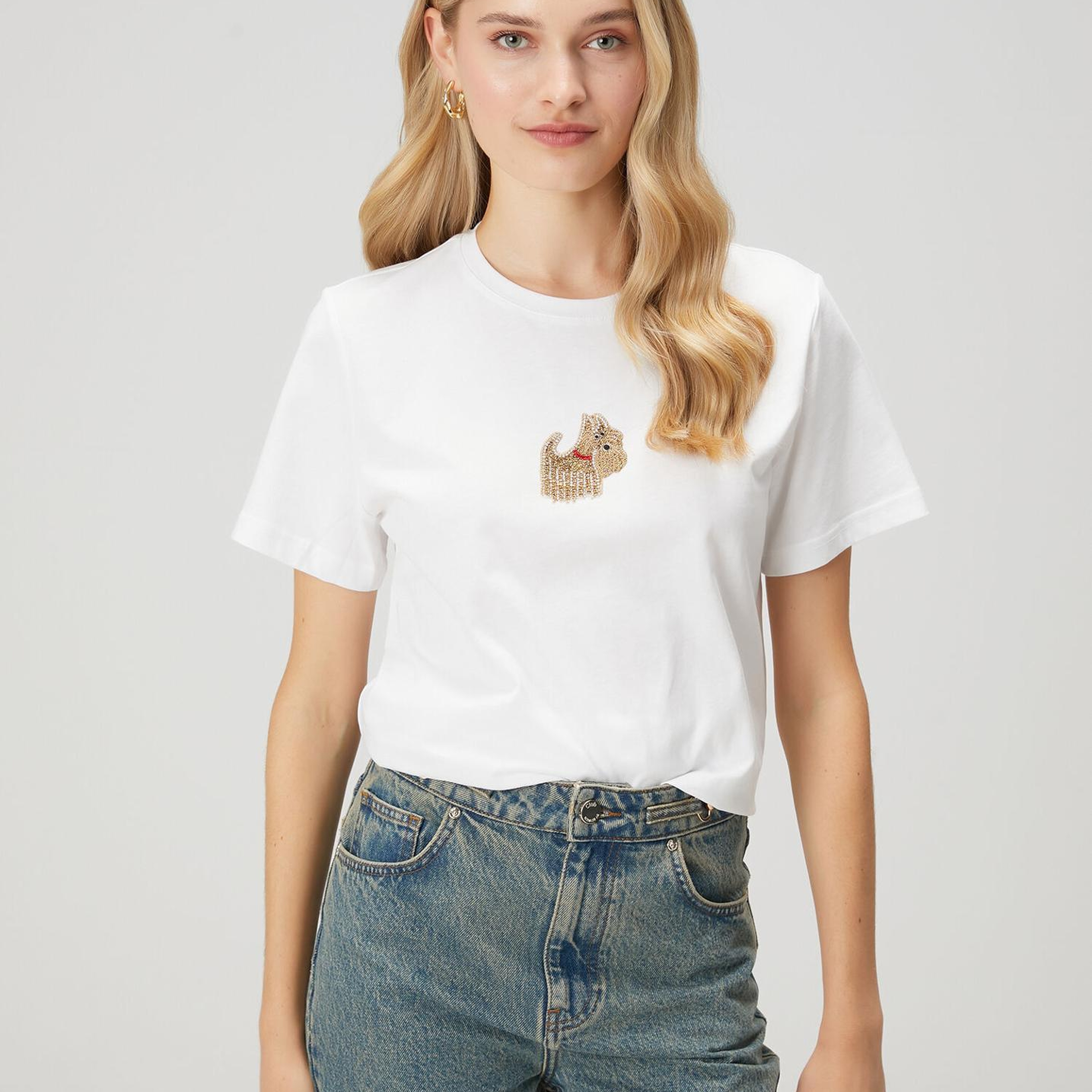 Beymen Club Kadın Agatha Beyaz Taş İşlemeli T-shirt