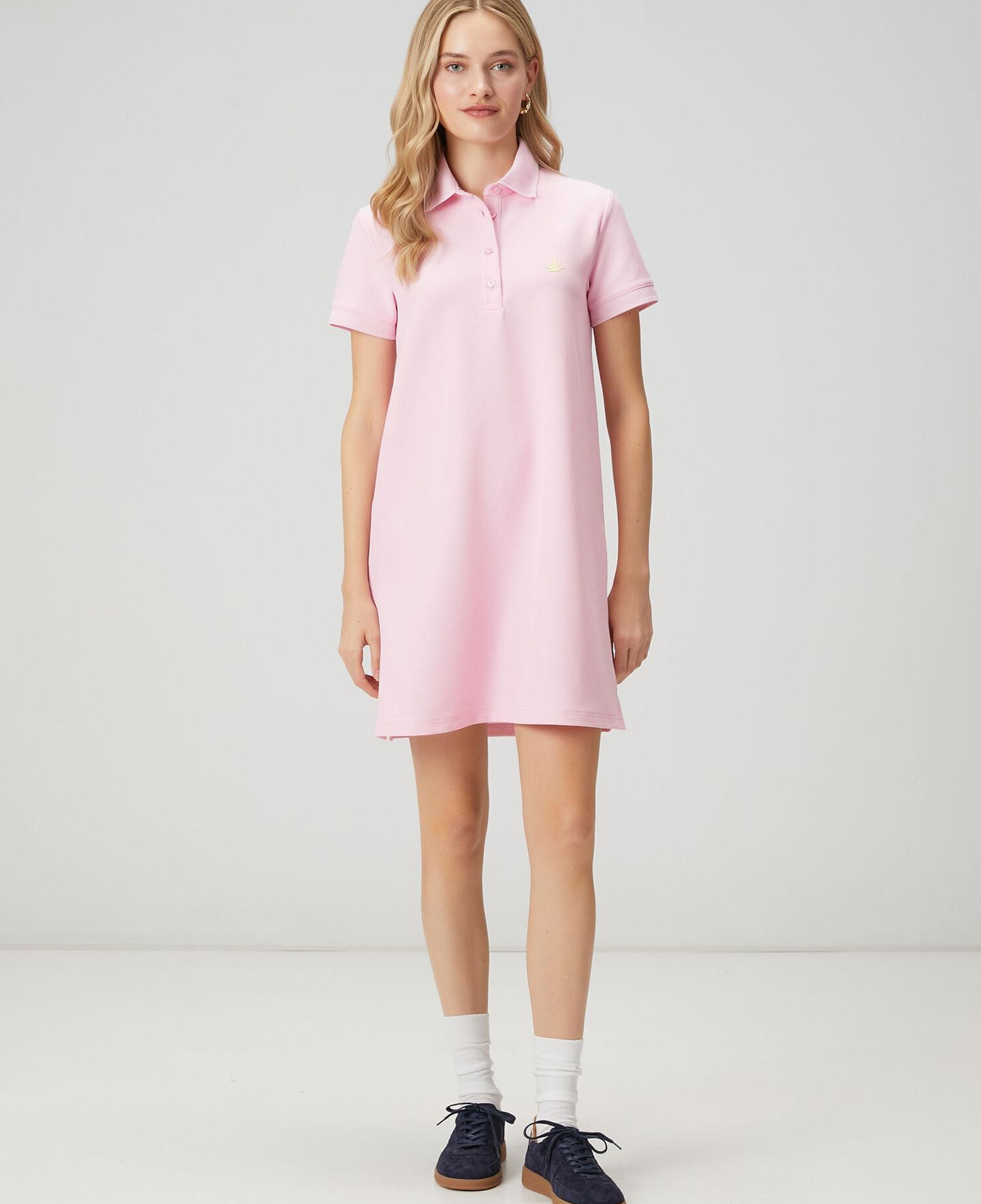 Beymen Club Kadın Pembe Petek Dokulu Mini Polo Elbise