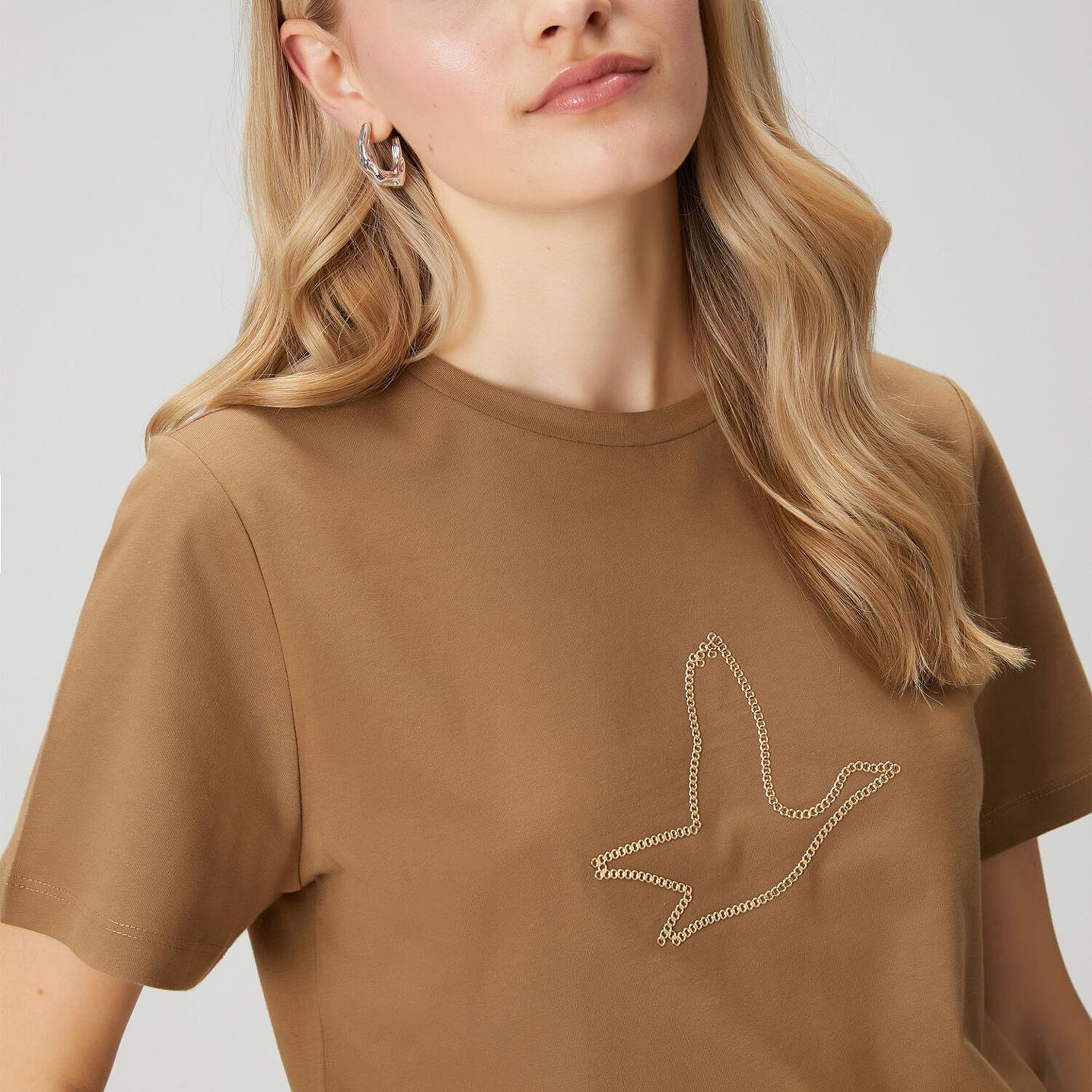 Beymen Club Kadın Haki Zincir Logolu T-shirt