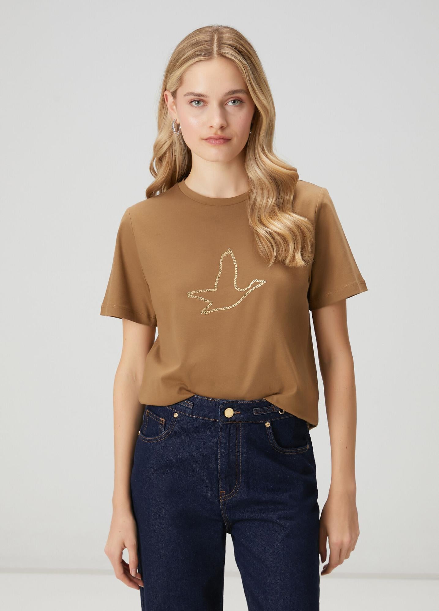 Beymen Club Kadın Haki Zincir Logolu T-shirt