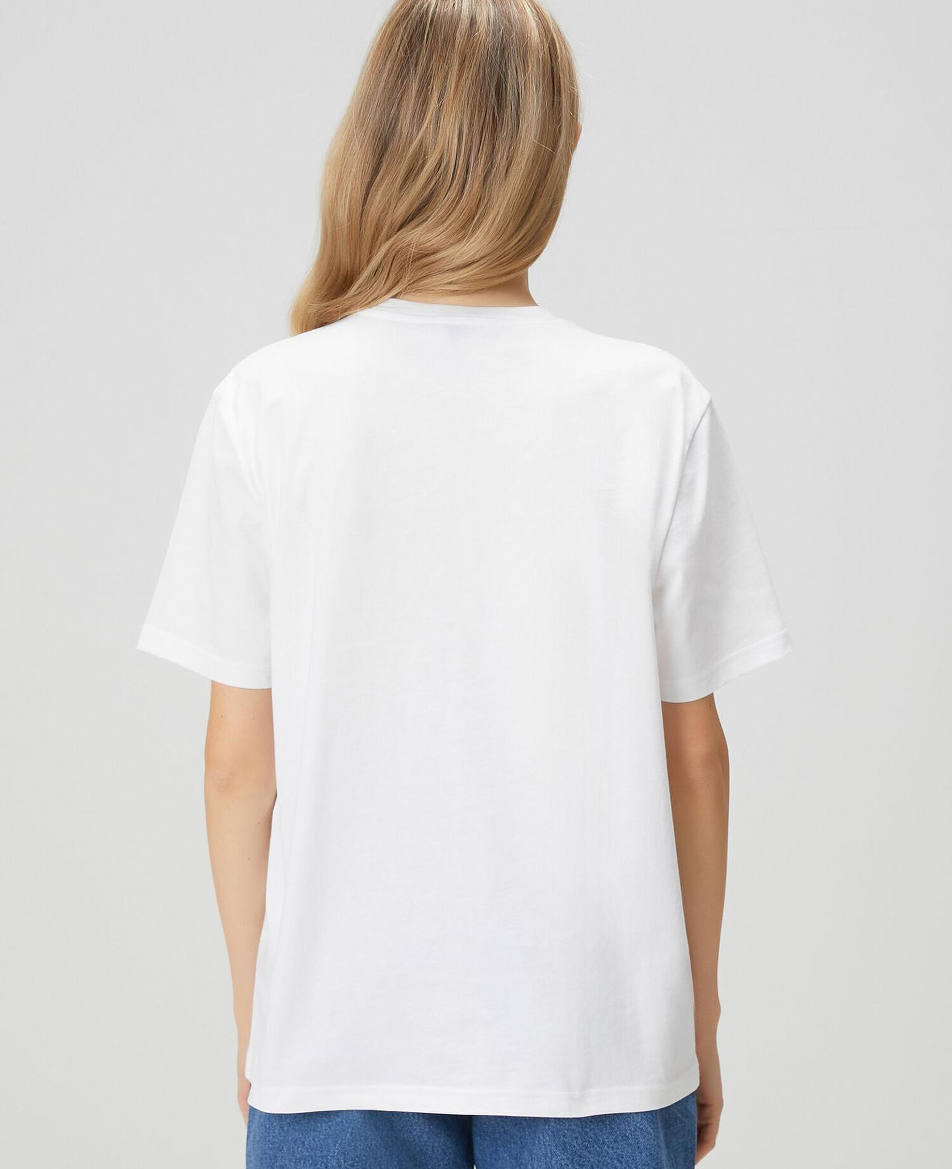Beymen Club Kadın Kırık Beyaz Mavi Logolu T-shirt