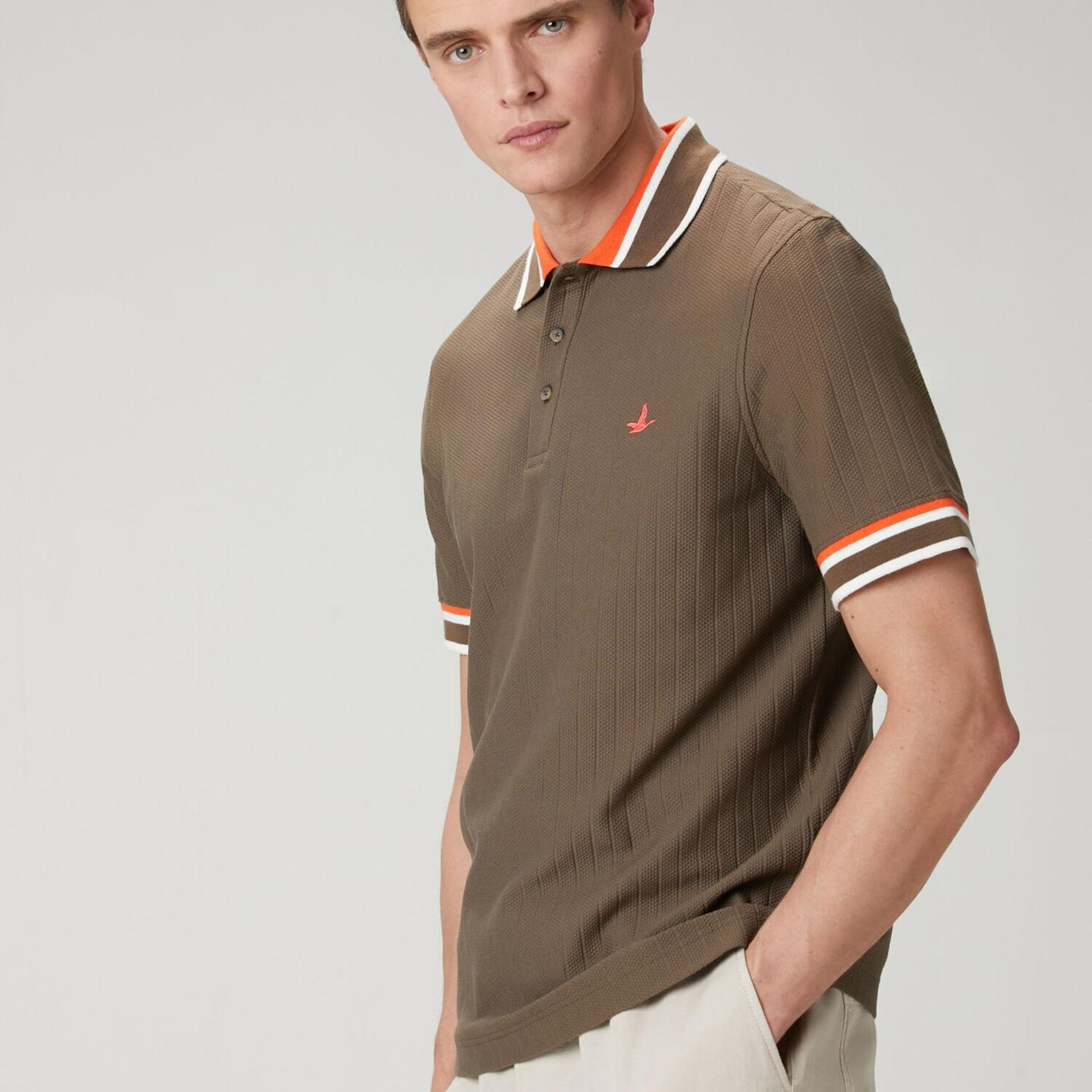 Beymen Club Erkek Kahverengi Comfort Fit Dokulu Polo T-shirt