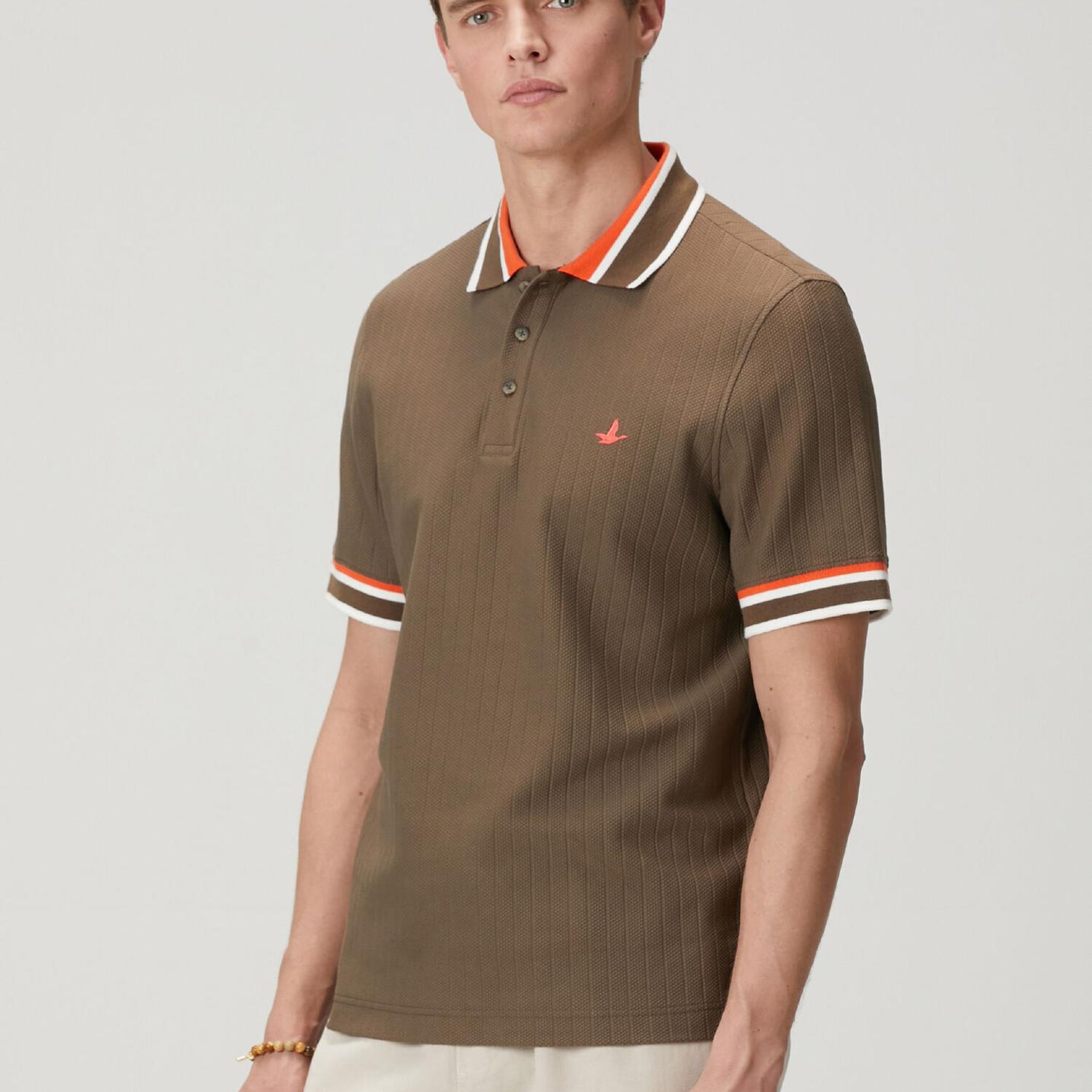 Beymen Club Erkek Kahverengi Comfort Fit Dokulu Polo T-shirt