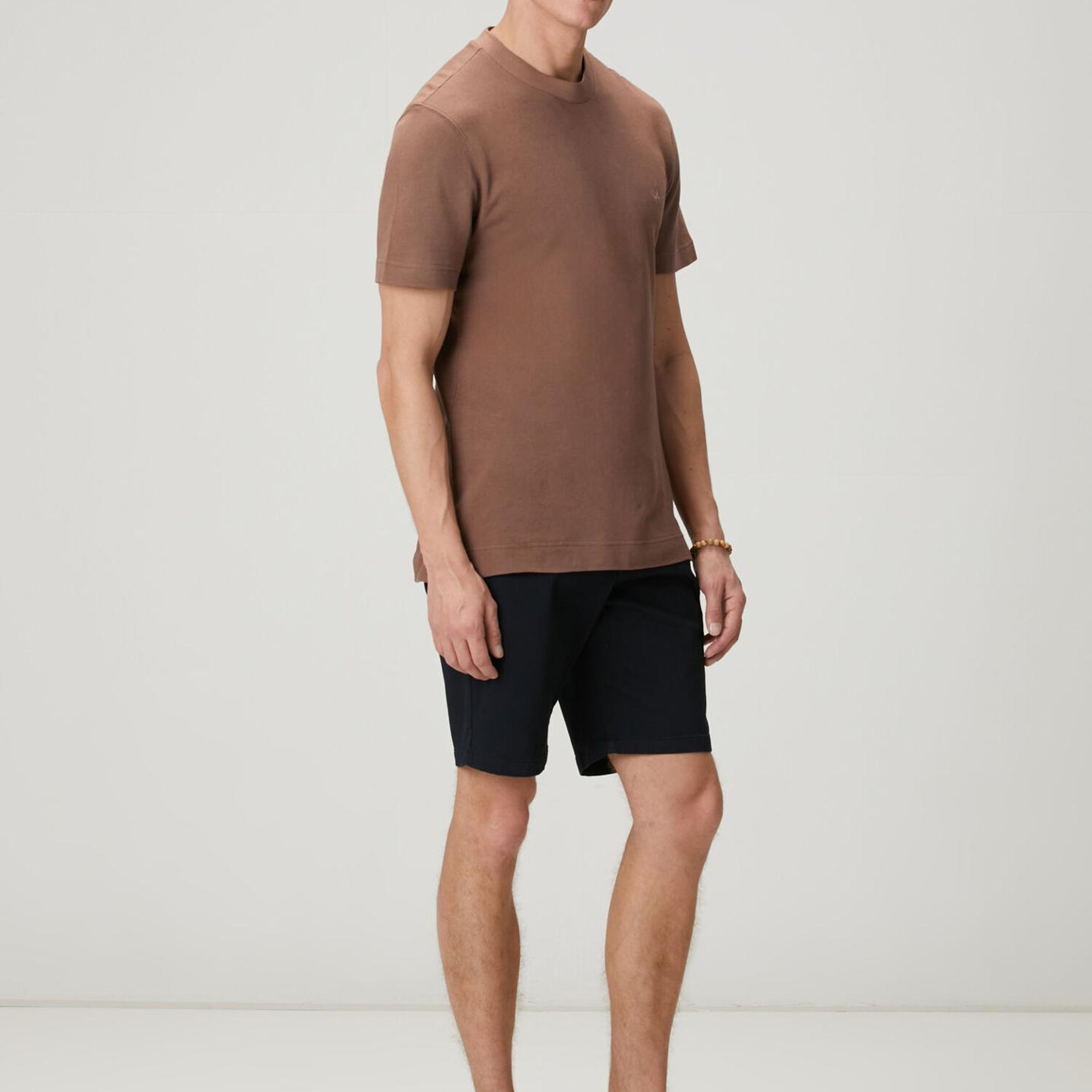 Beymen Club Erkek Kahverengi Relax Fit Pamuk Keten Pike T-shirt