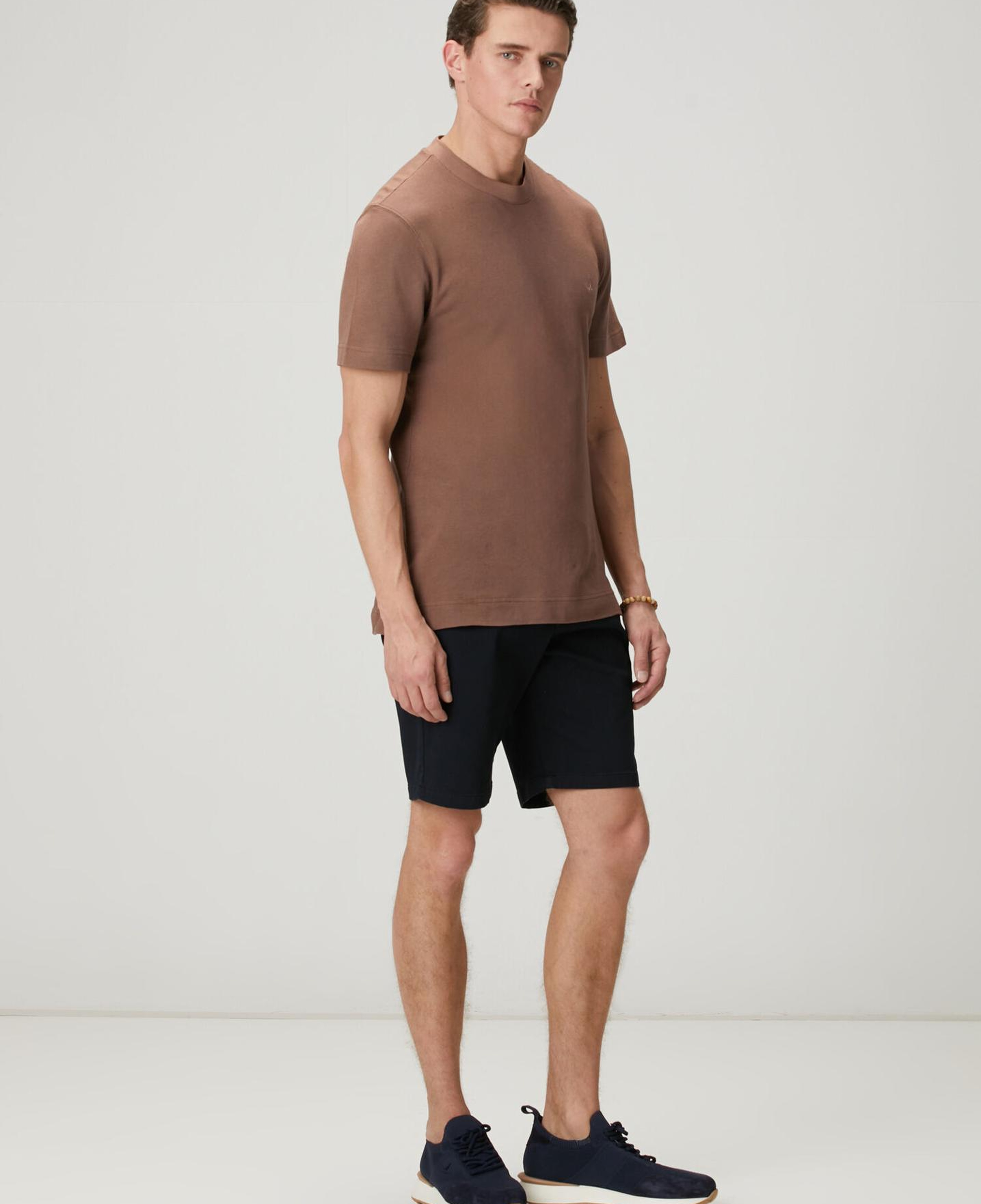 Beymen Club Erkek Kahverengi Relax Fit Pamuk Keten Pike T-shirt