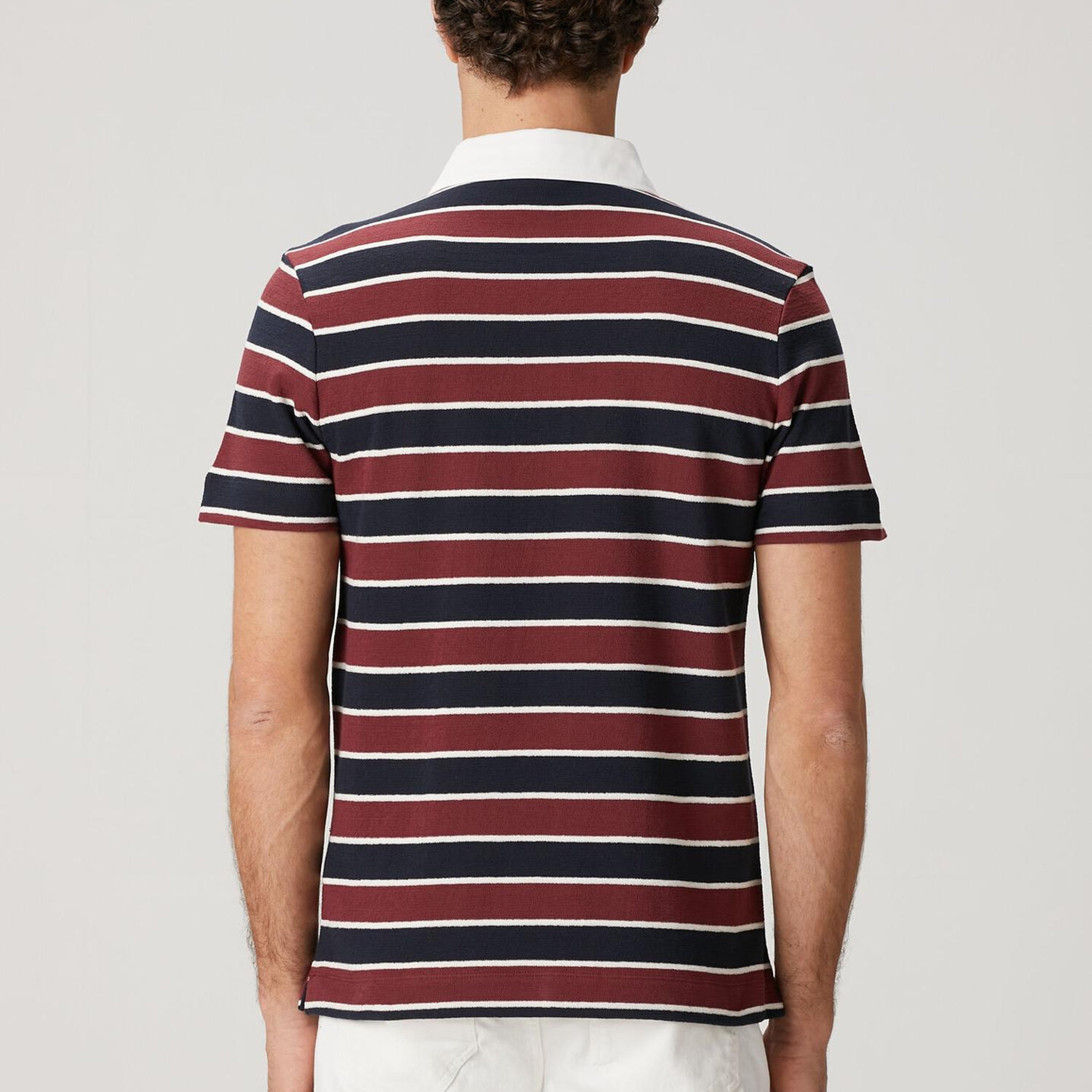 Beymen Club Erkek Slim Fit Bordo Lacivert Çizgili Polo T-shirt