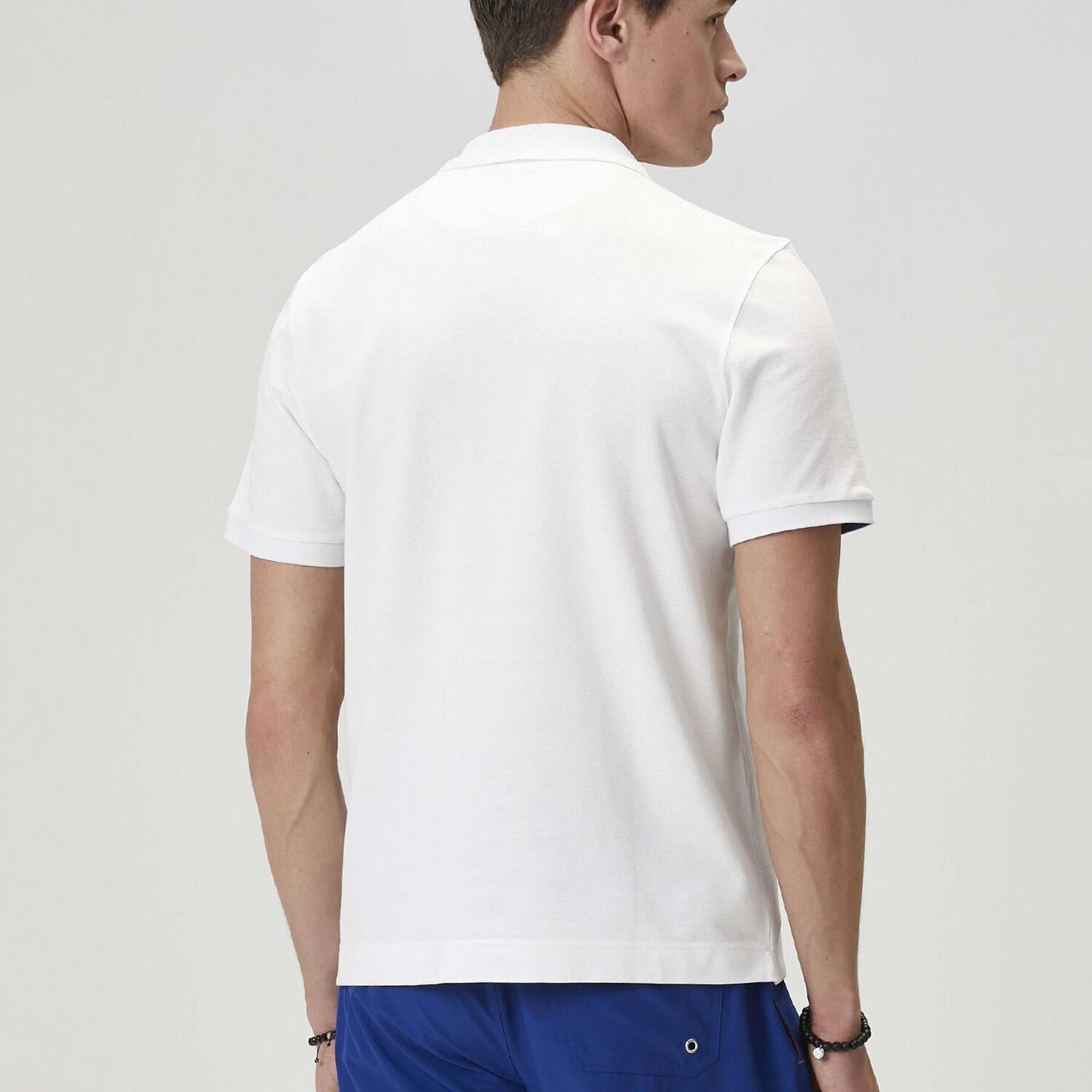 Beymen Club Erkek Comfort Fit Beyaz Yaka Altı Baskılı Polo T-shirt