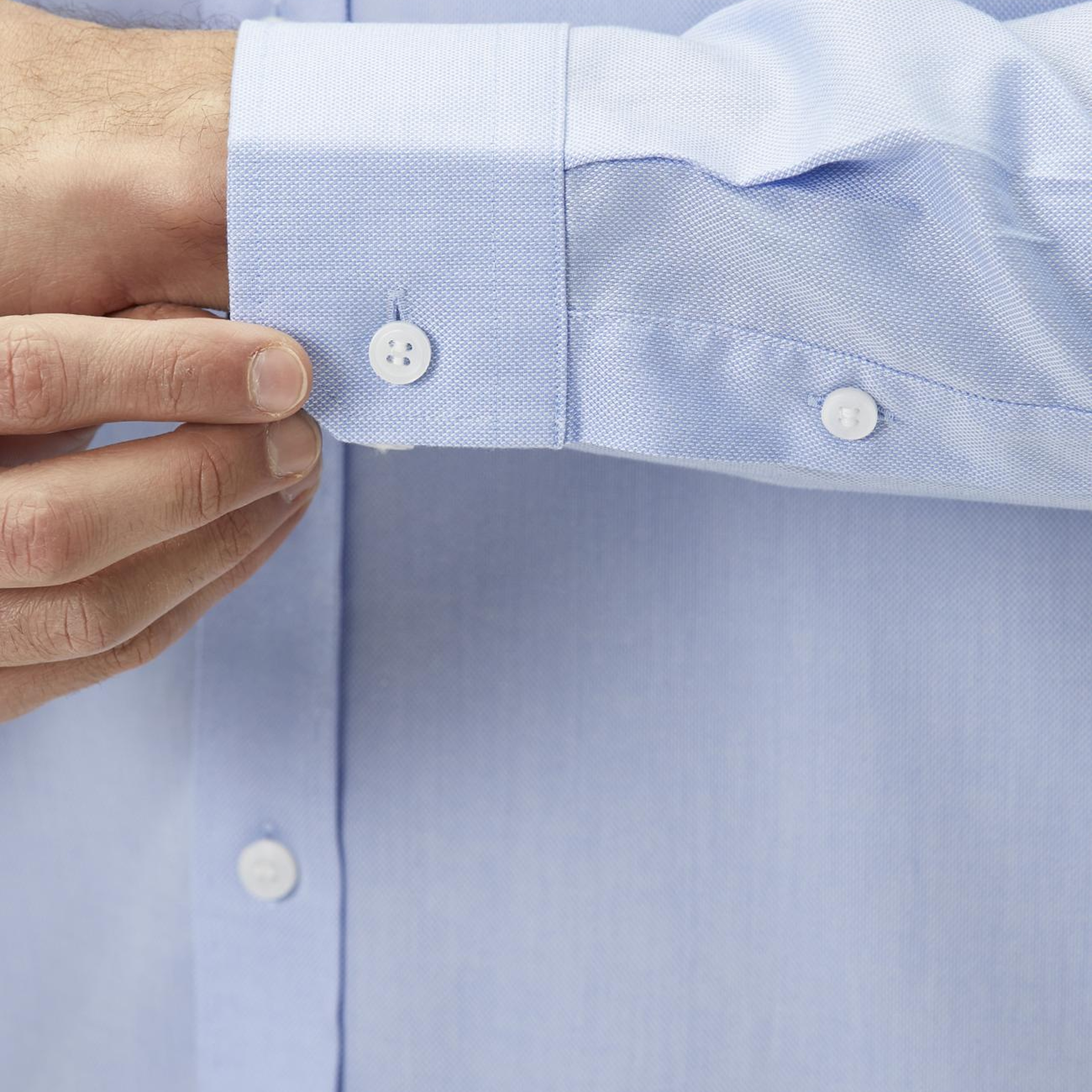 Network Erkek Slim Fit Mavi Non-iron Oxford Gömlek