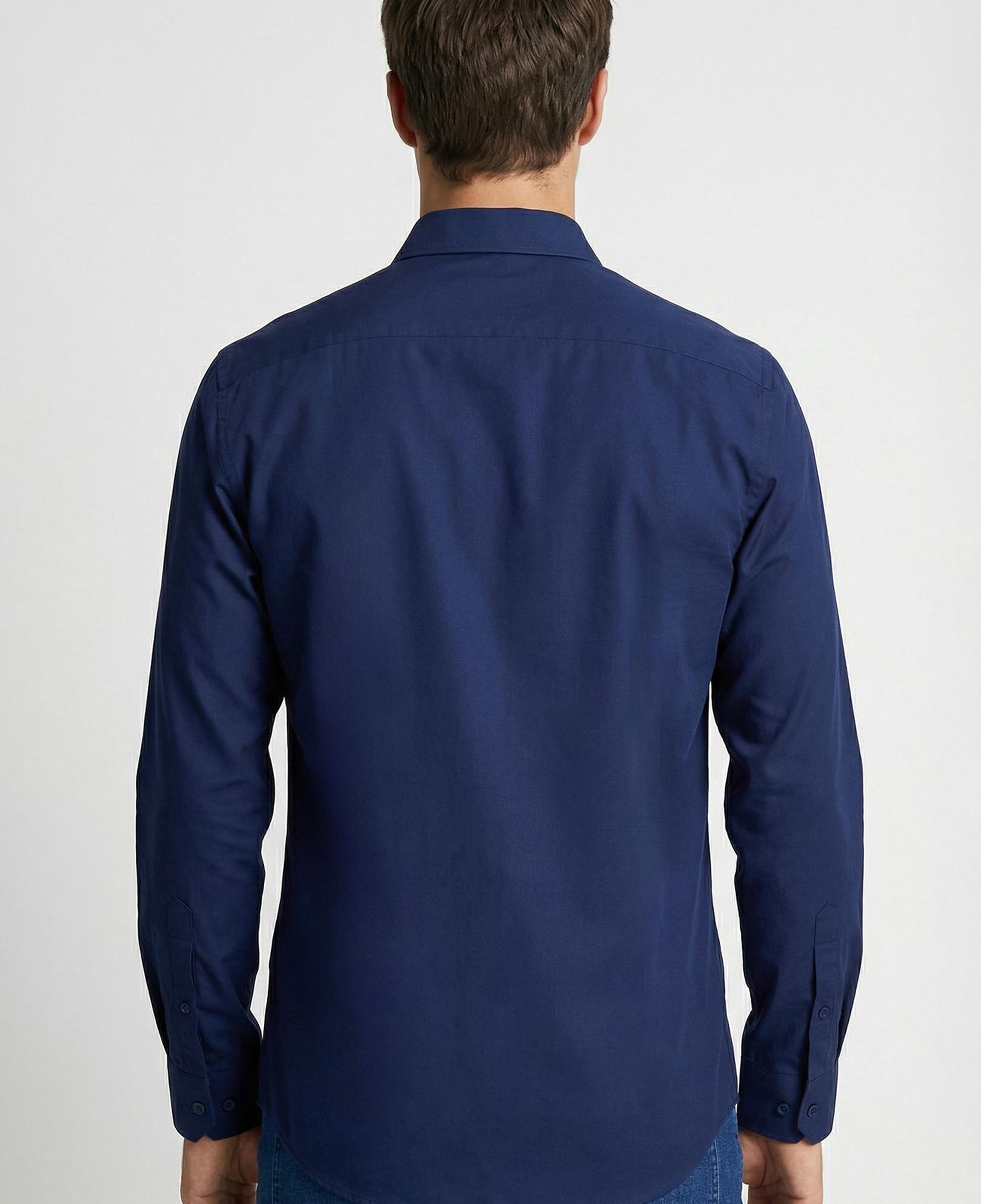 Network Erkek Slim Fit Lacivert Non-iron Oxford Gömlek