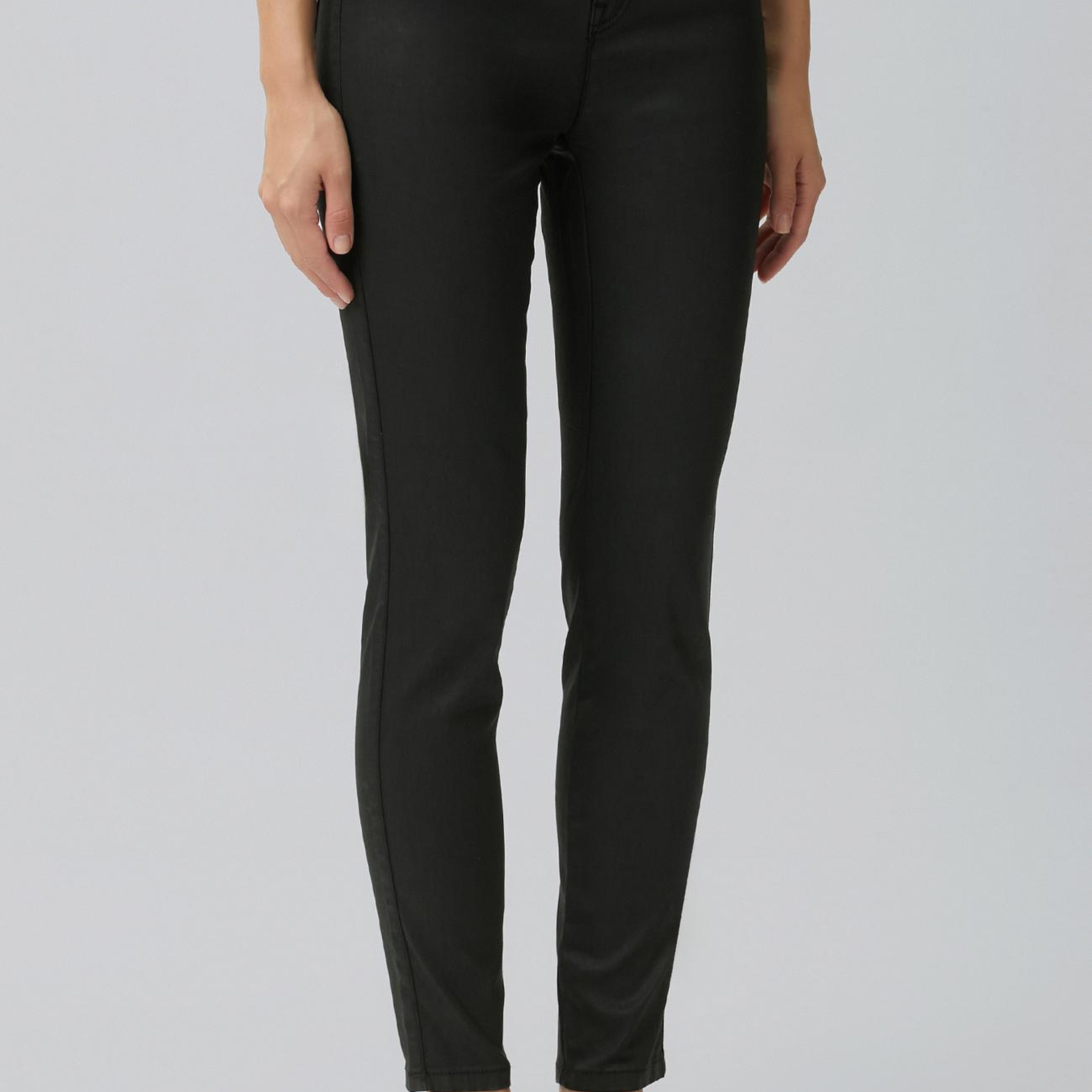 Network Kadın Siyah Kaplamalı Skinny Kalıp Denim Pantolon
