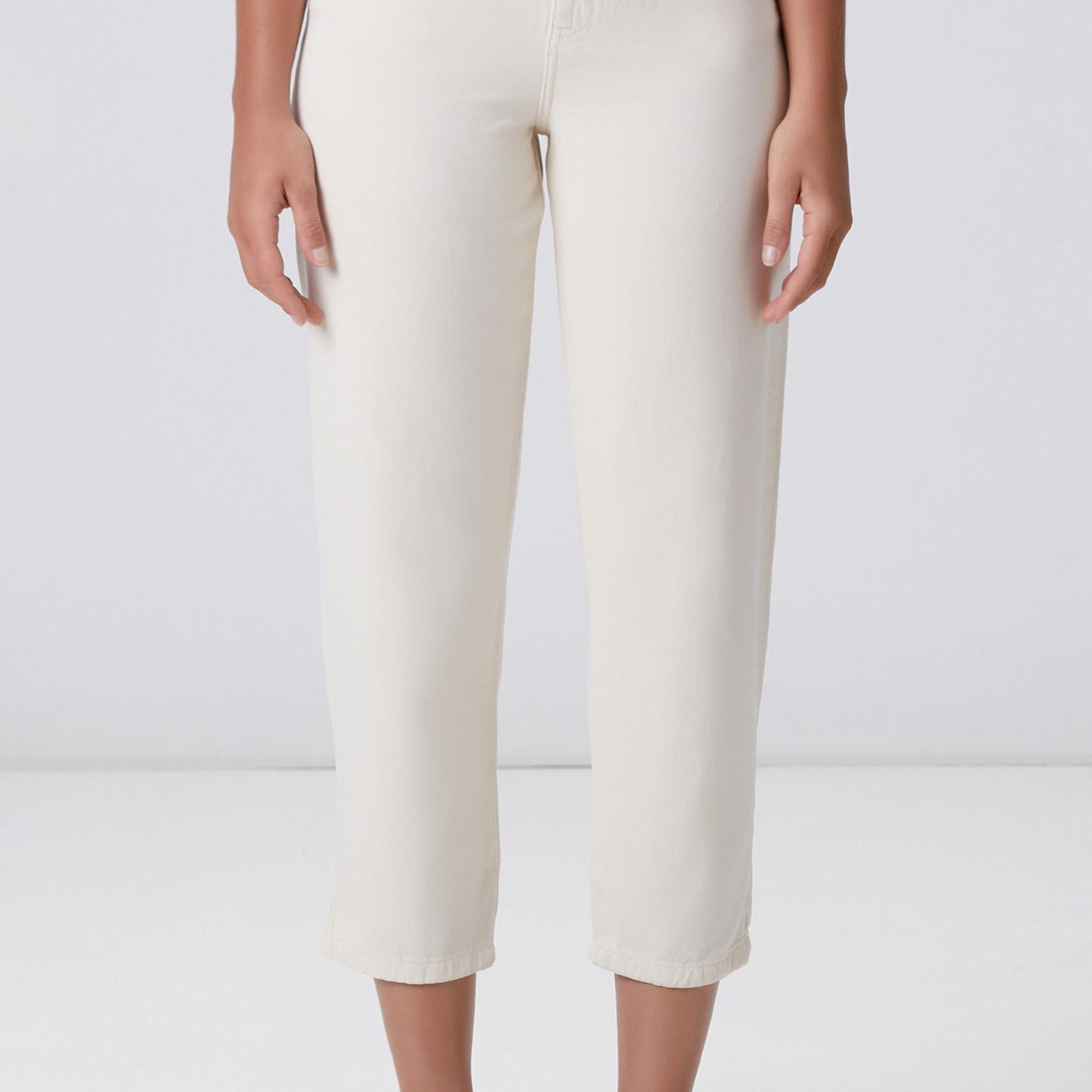Network Kadın Kırık Beyaz Tencel Karışımlı Casual Pantolon