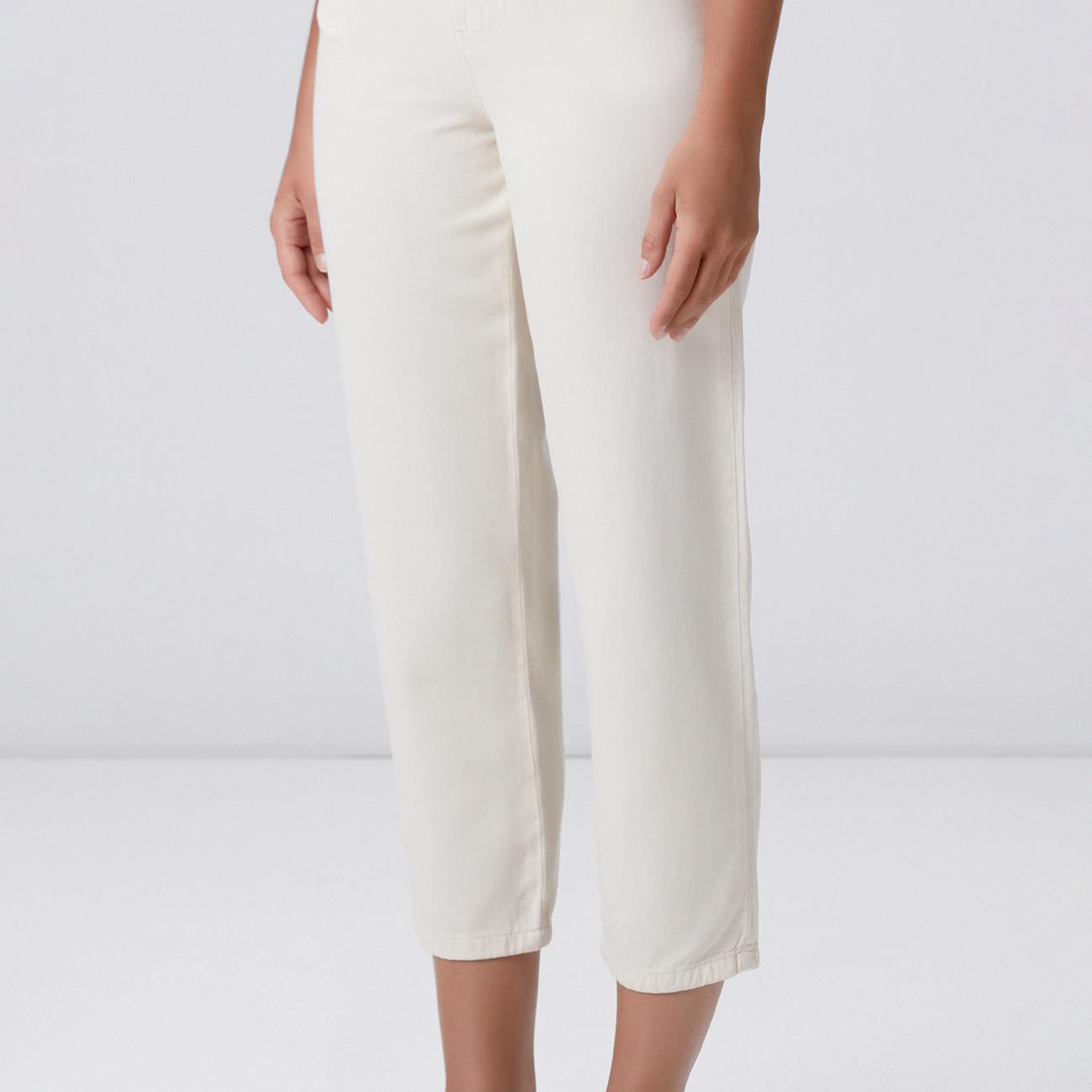 Network Kadın Kırık Beyaz Tencel Karışımlı Casual Pantolon