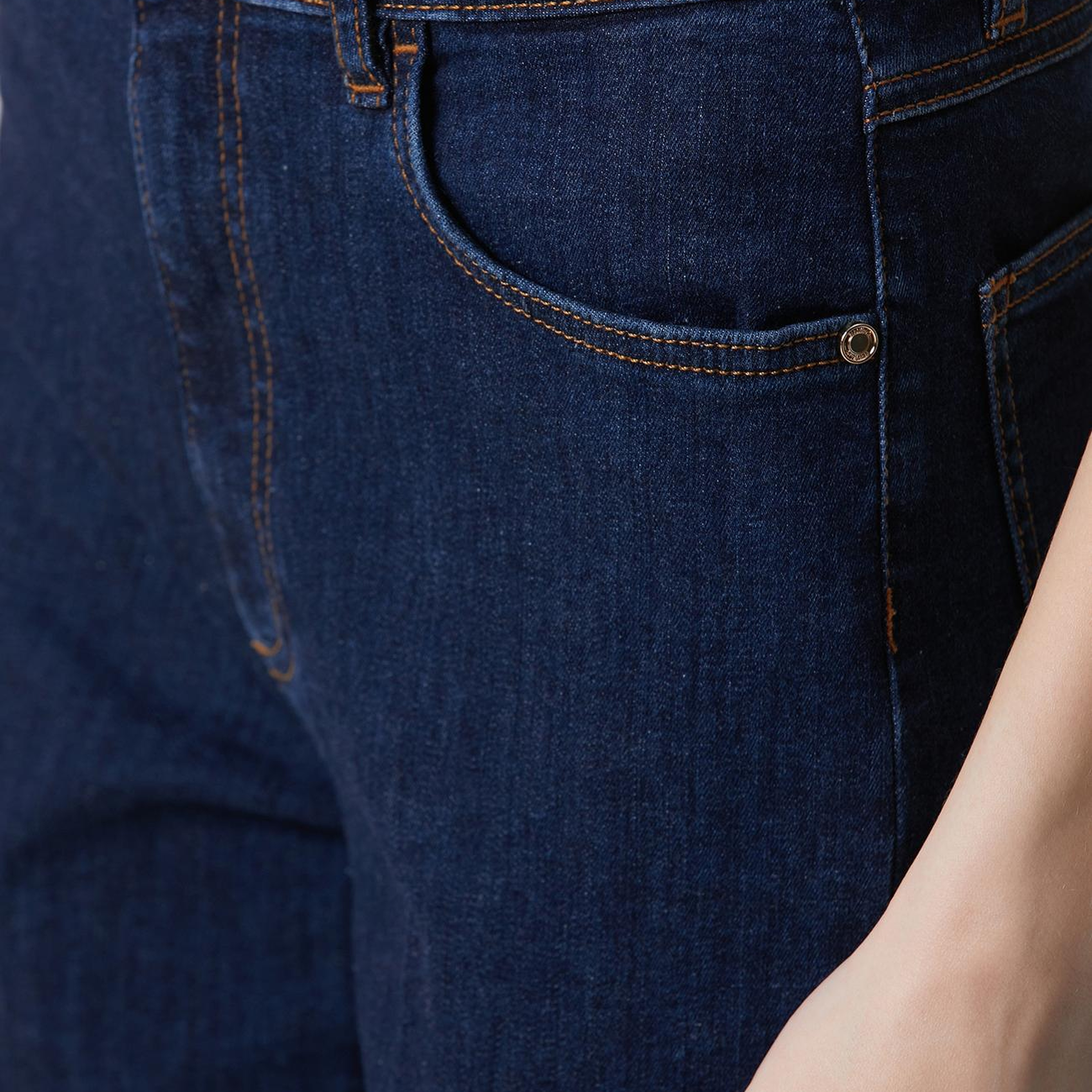 Network Kadın İndigo Aksesuarlı Flare Kalıp Denim Pantolon