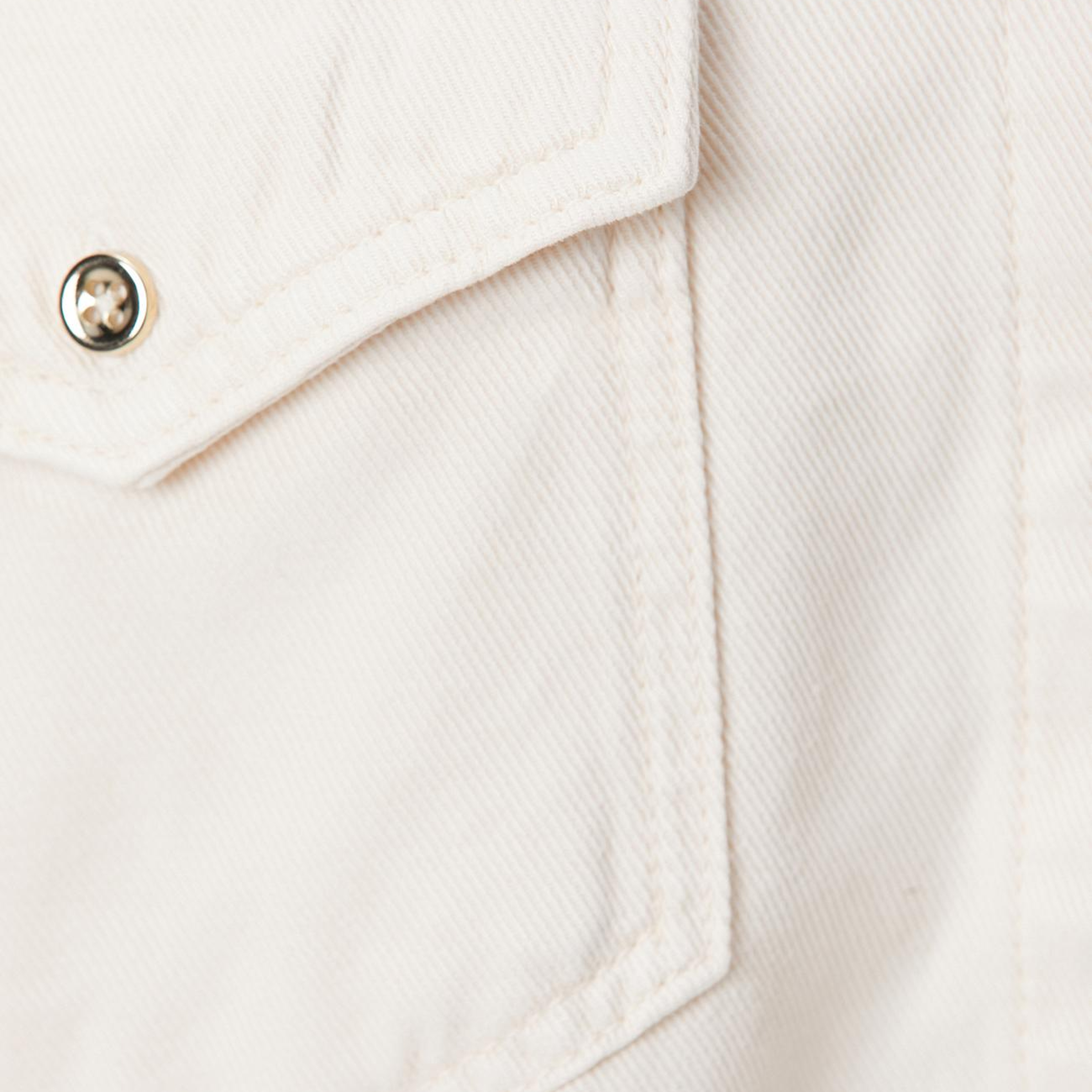 Network Kadın Kırık Beyaz Tencel Karışımlı Denim Gömlek