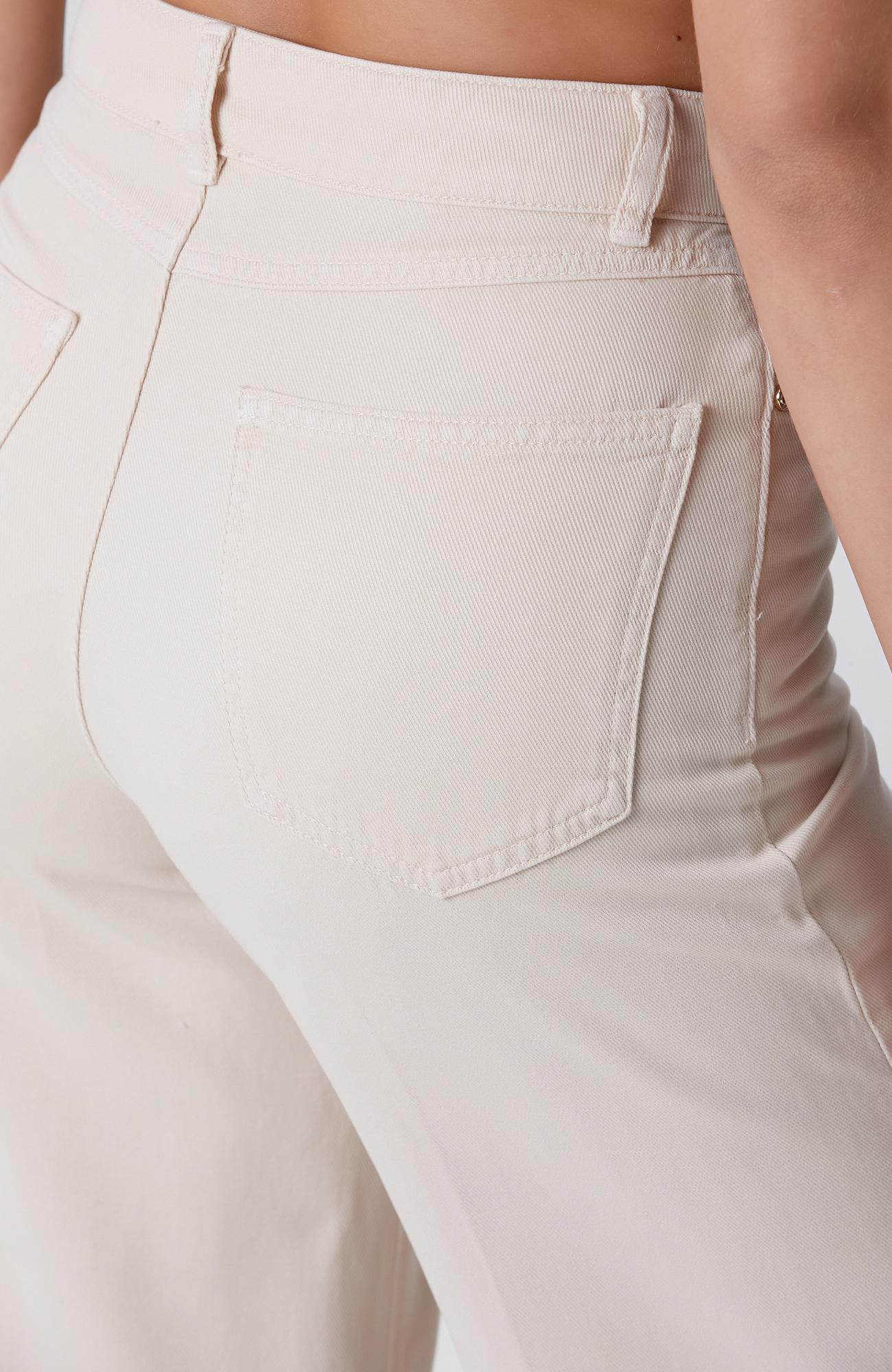 Network Kadın Kırık Beyaz Wide Leg Tencel Casual Pantolon