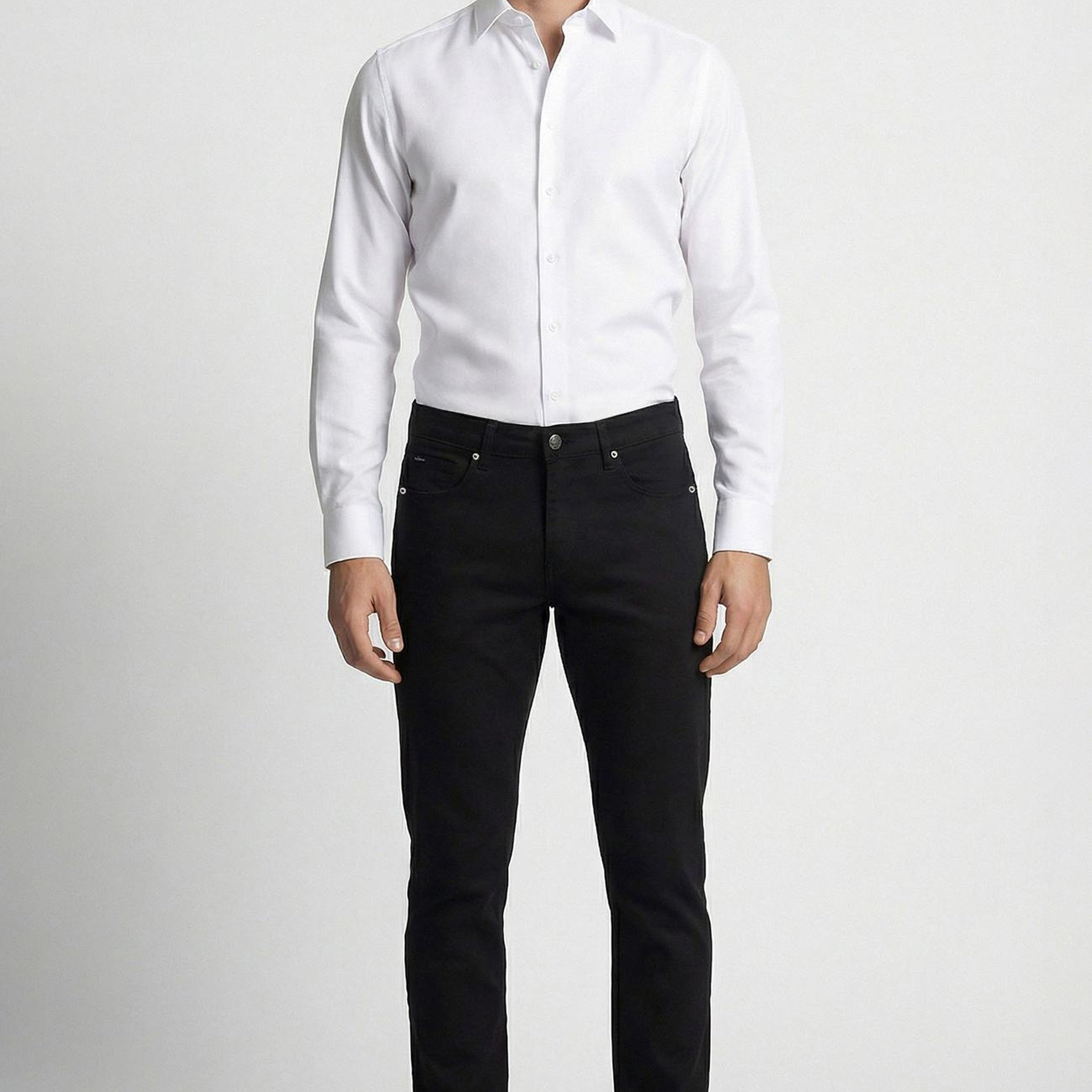 Network Erkek Regular Fit Beyaz Non Iron Jakarlı Gömlek
