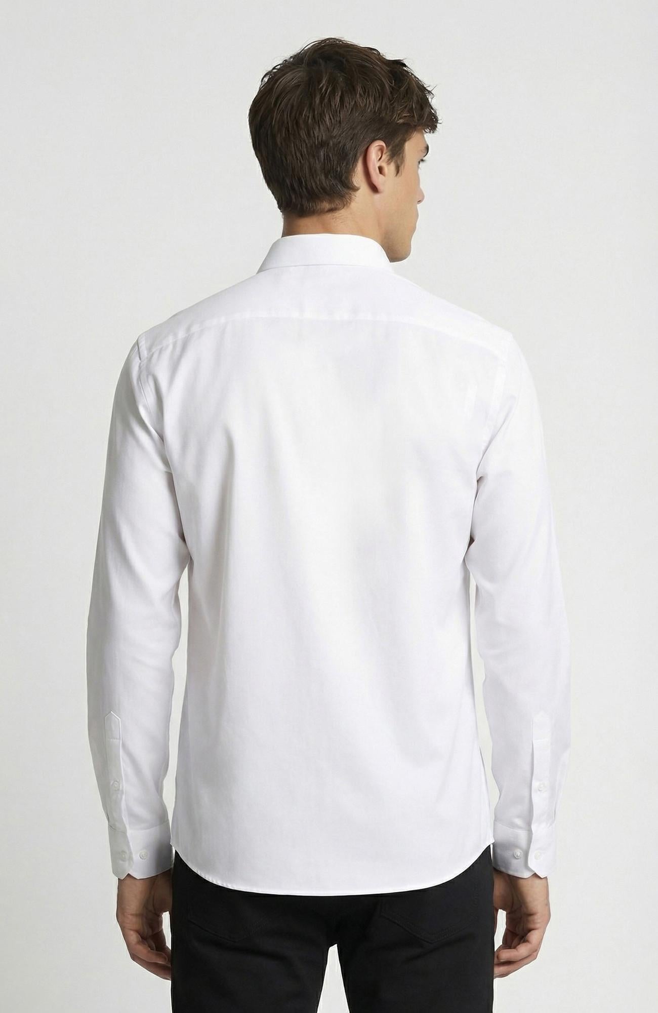 Network Erkek Regular Fit Beyaz Non Iron Jakarlı Gömlek