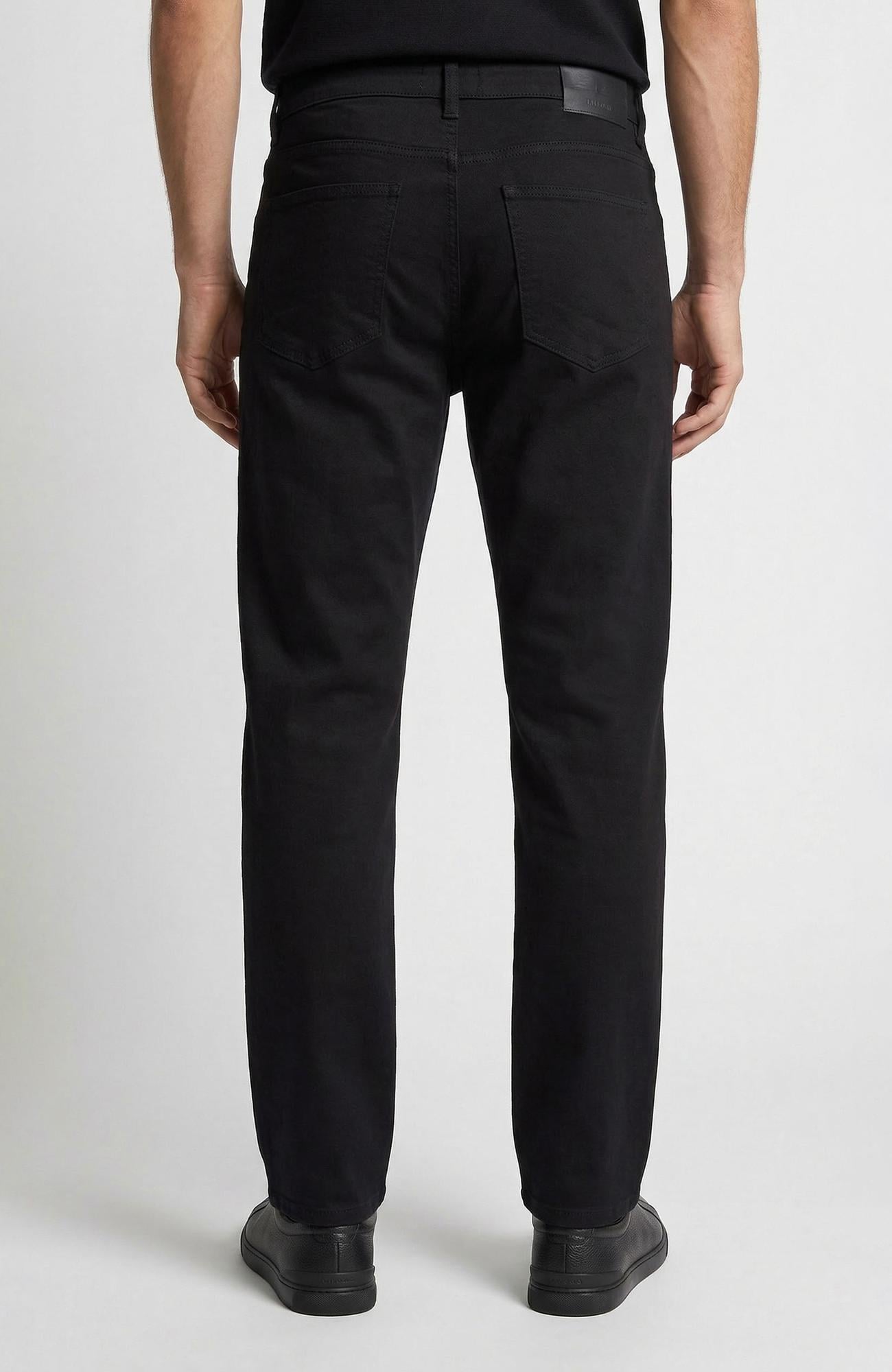 Network Erkek Siyah Slim Fit Armür Desen Pantolon