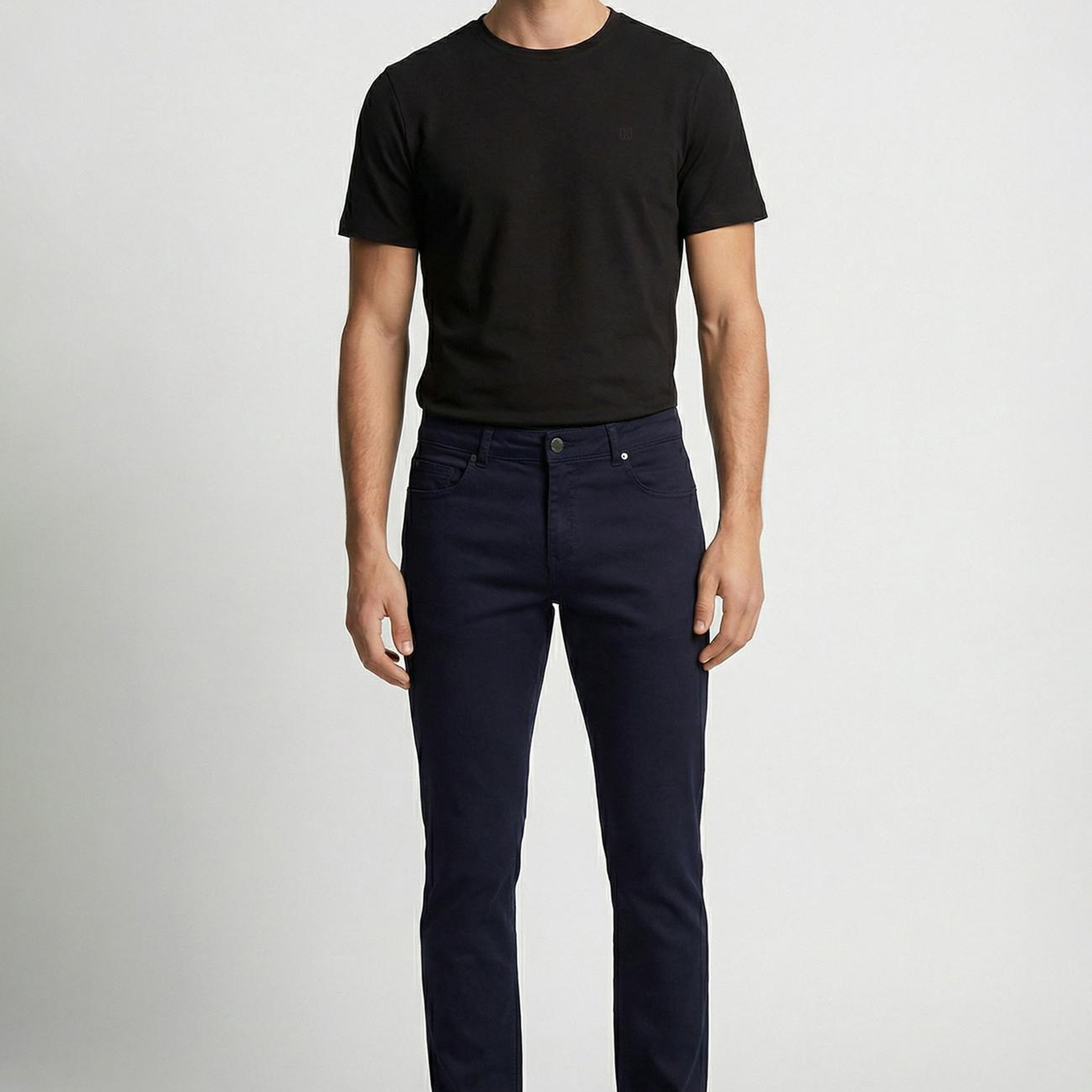 Network Erkek Slim Fit Lacivert 5 Cep Armür Desen Pantolon