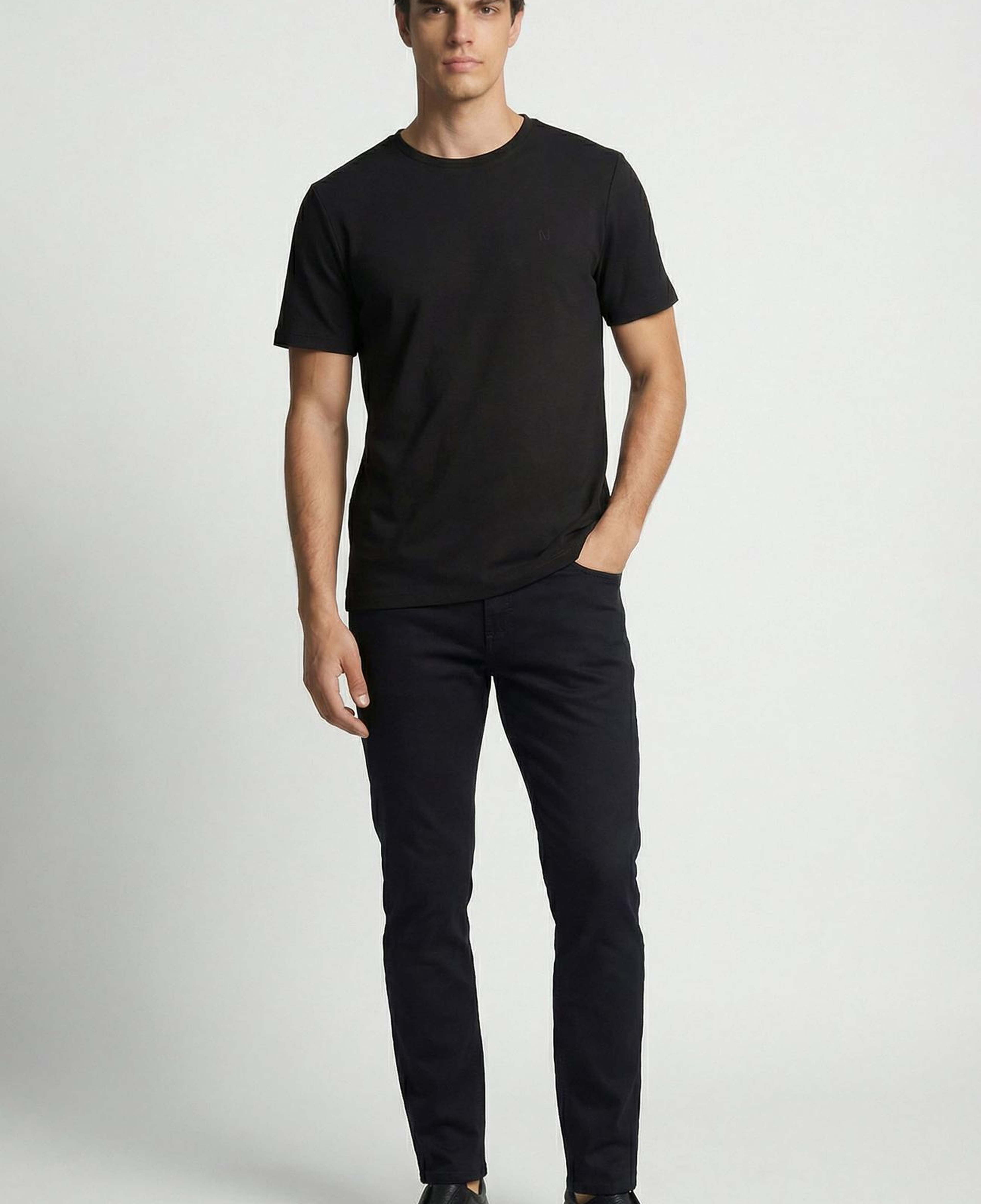 Network Erkek Slim Fit Lacivert 5 Cep Armür Desen Pantolon