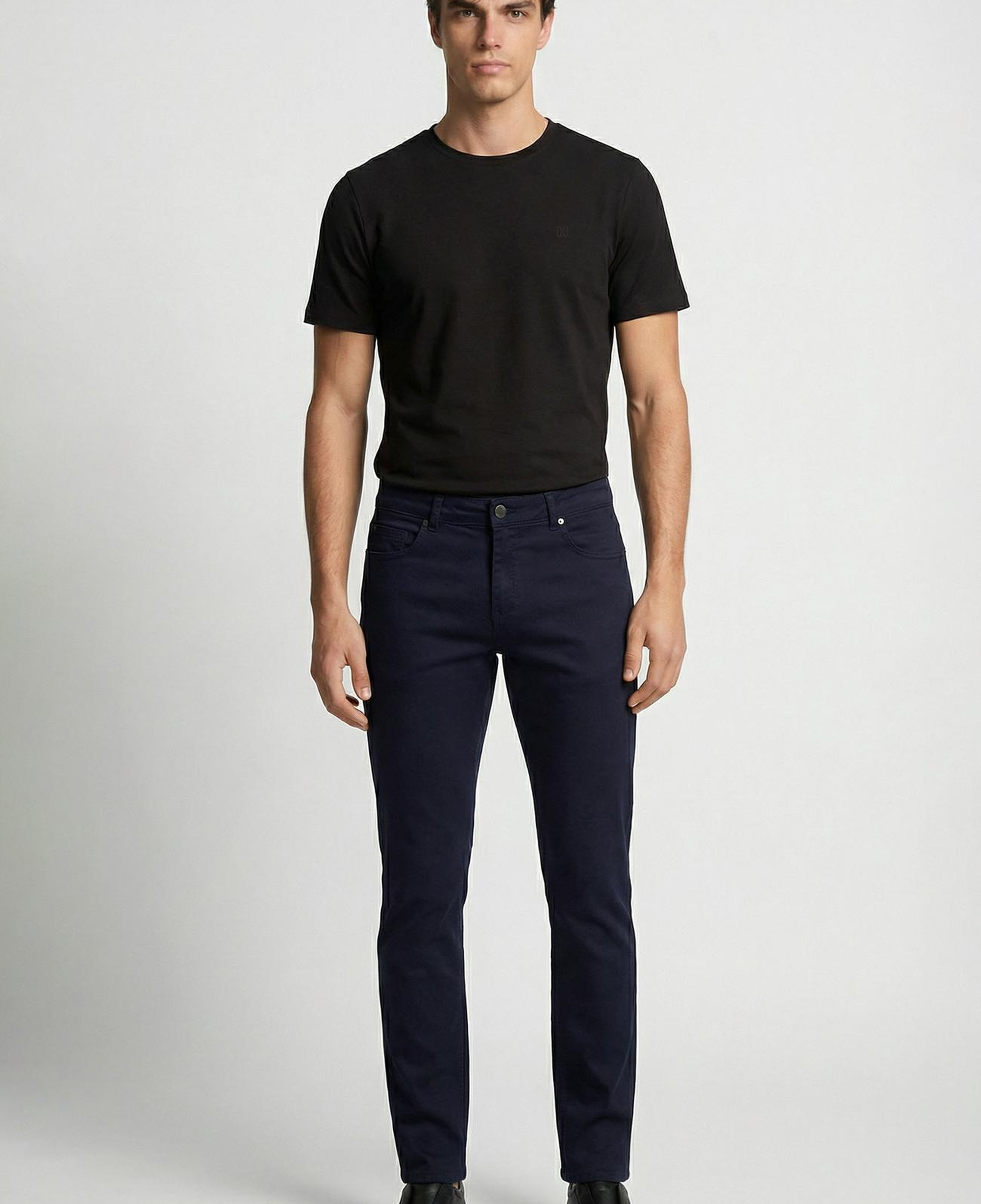 Network Erkek Slim Fit Lacivert 5 Cep Armür Desen Pantolon