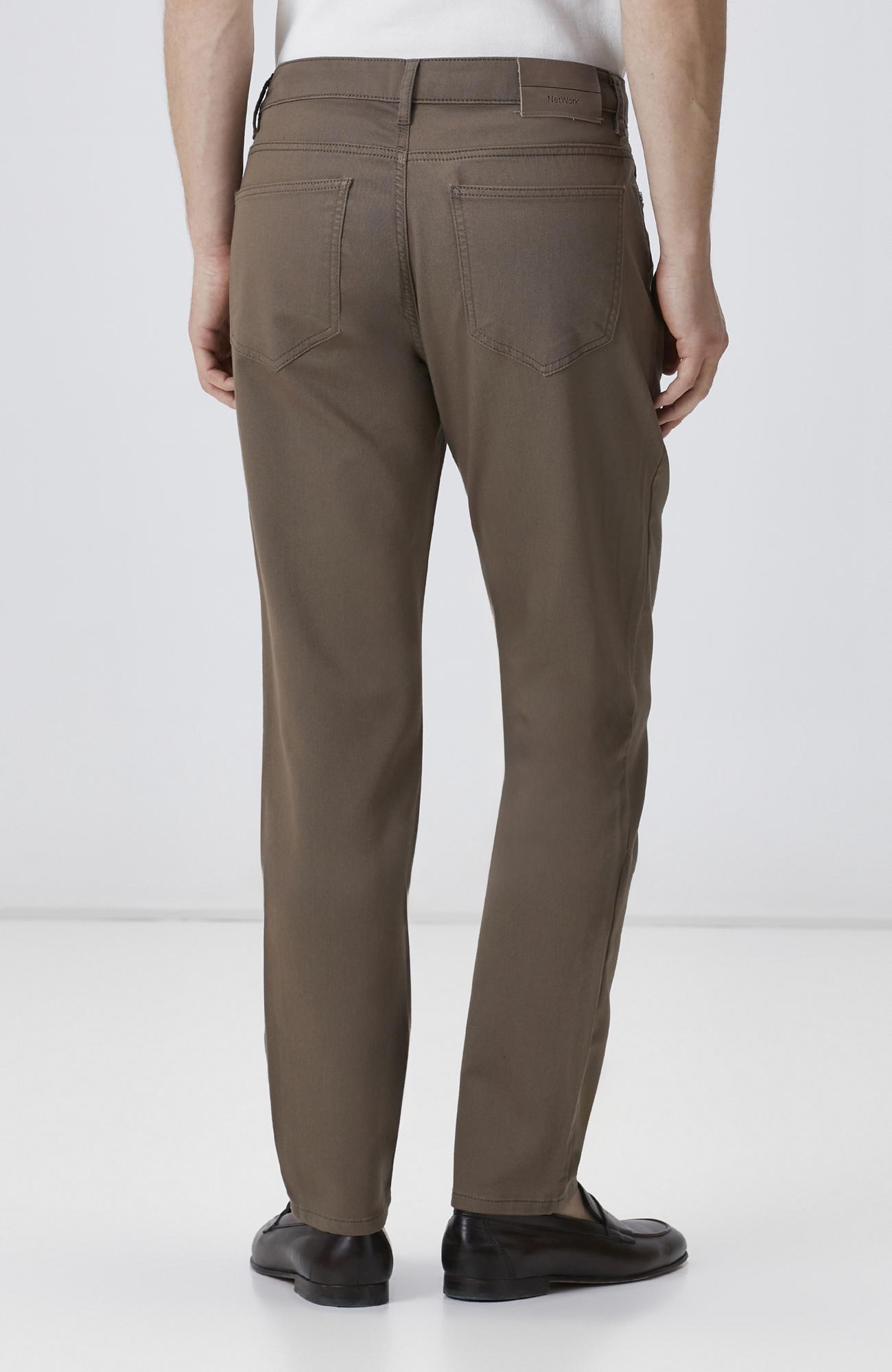 Network Erkek Vizon Slim Fit 5 Cep Armür Desen Pantolon