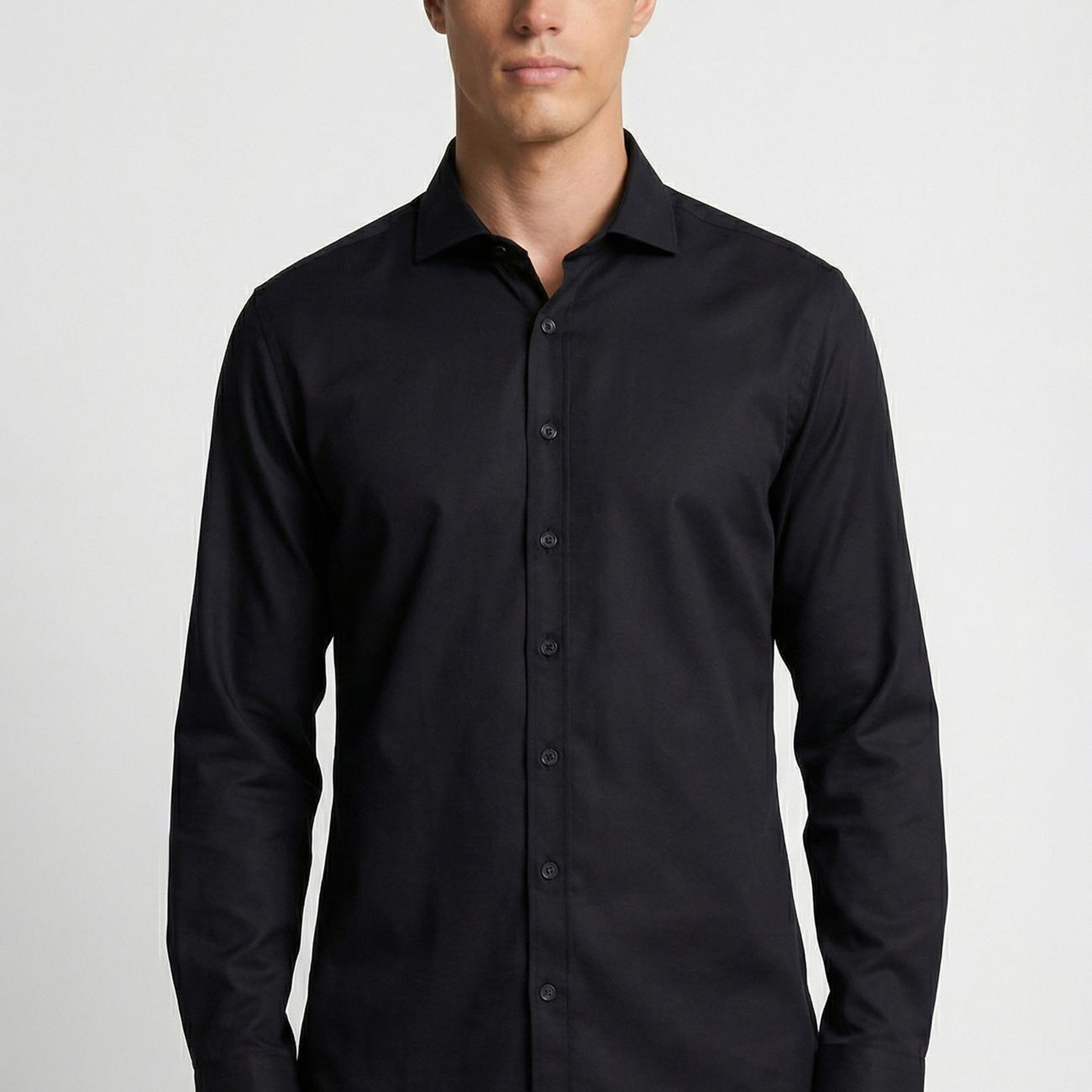 Network Erkek Slim Fit Düz Pamuk Saten Gömlek