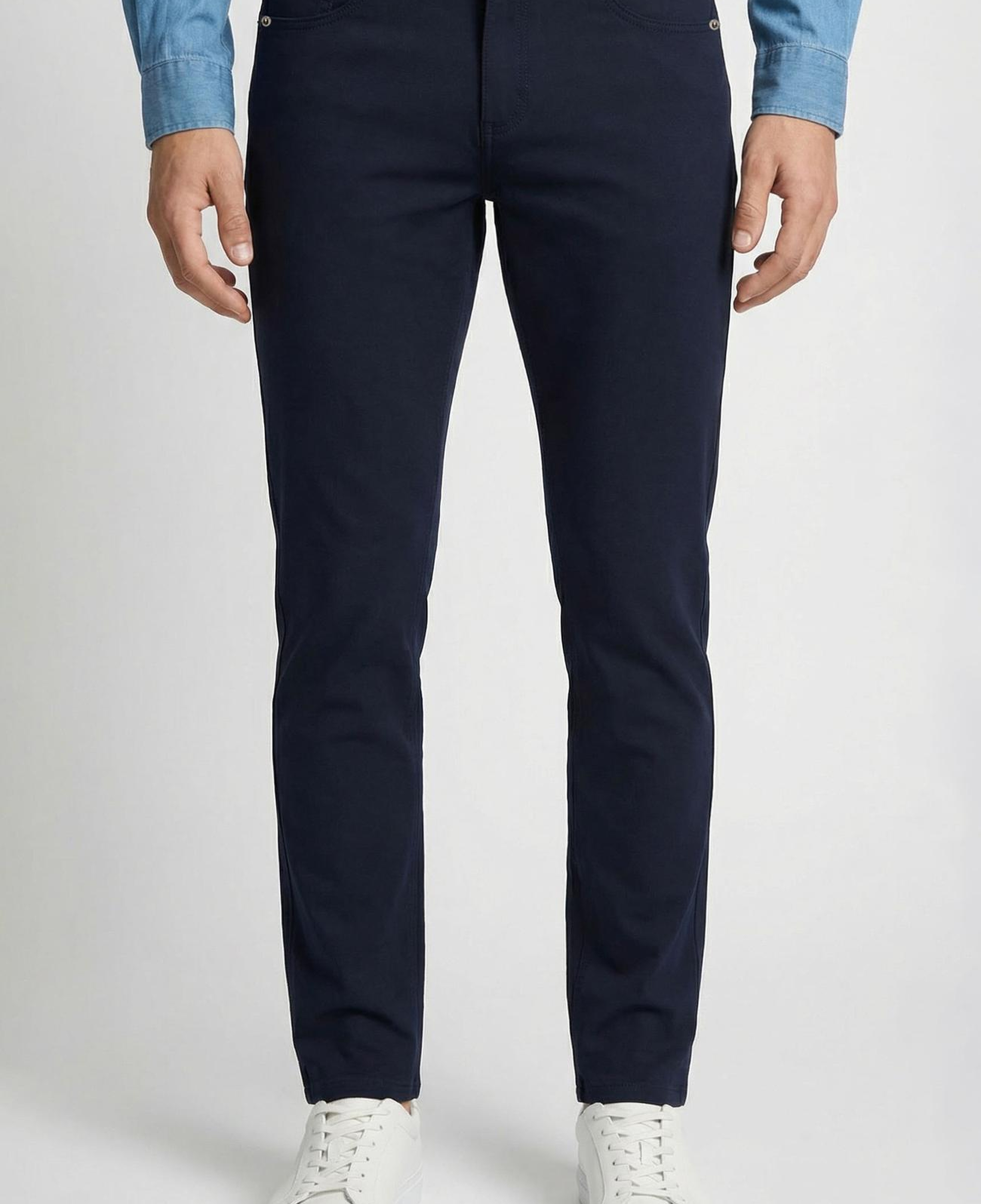 Network Erkek Slim Fit Lacivert 5 Cep Dokuma Casual Pantolon