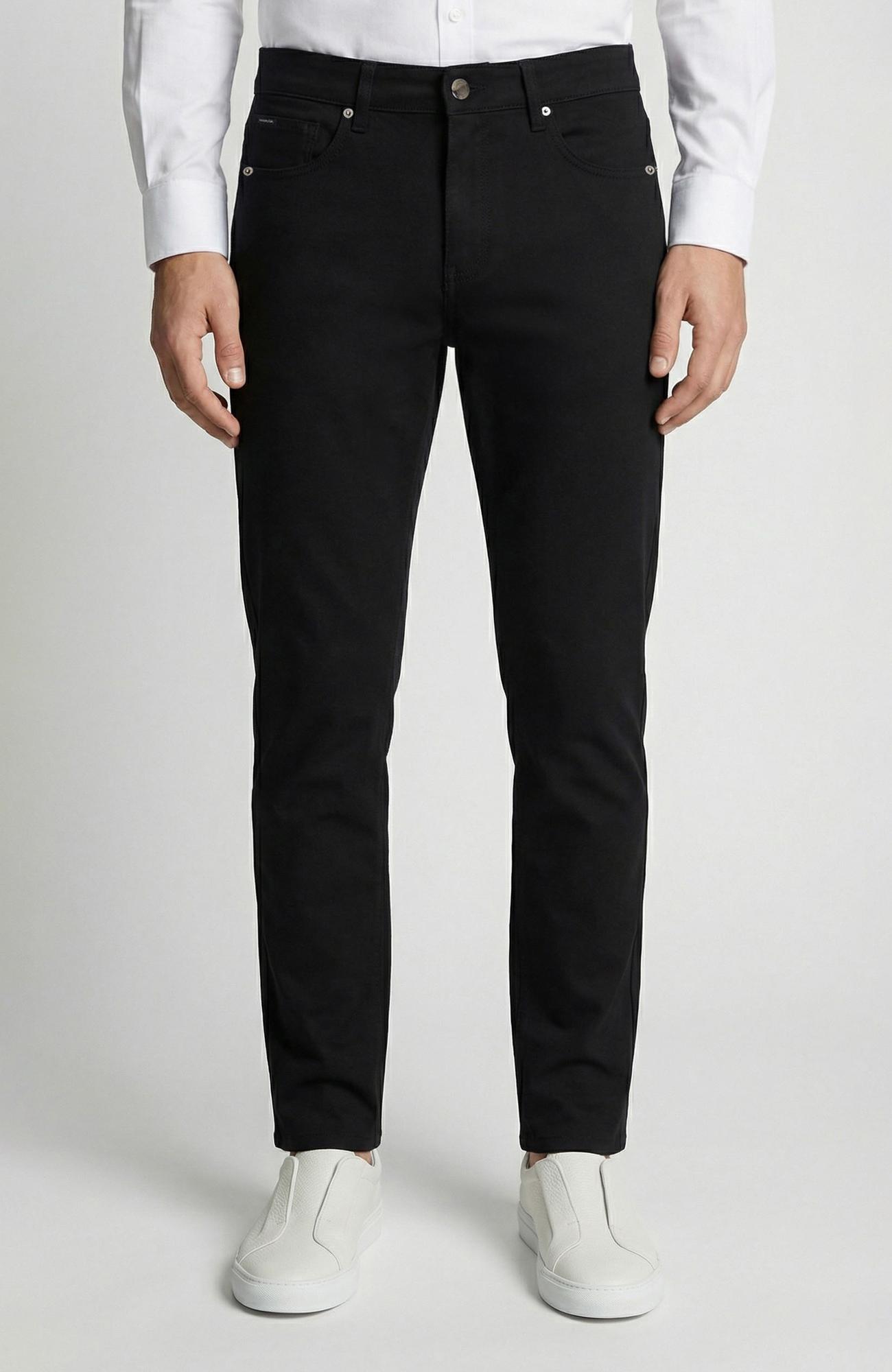 Network Erkek Slim Fit Siyah 5 Cep Dokuma Casual Pantolon