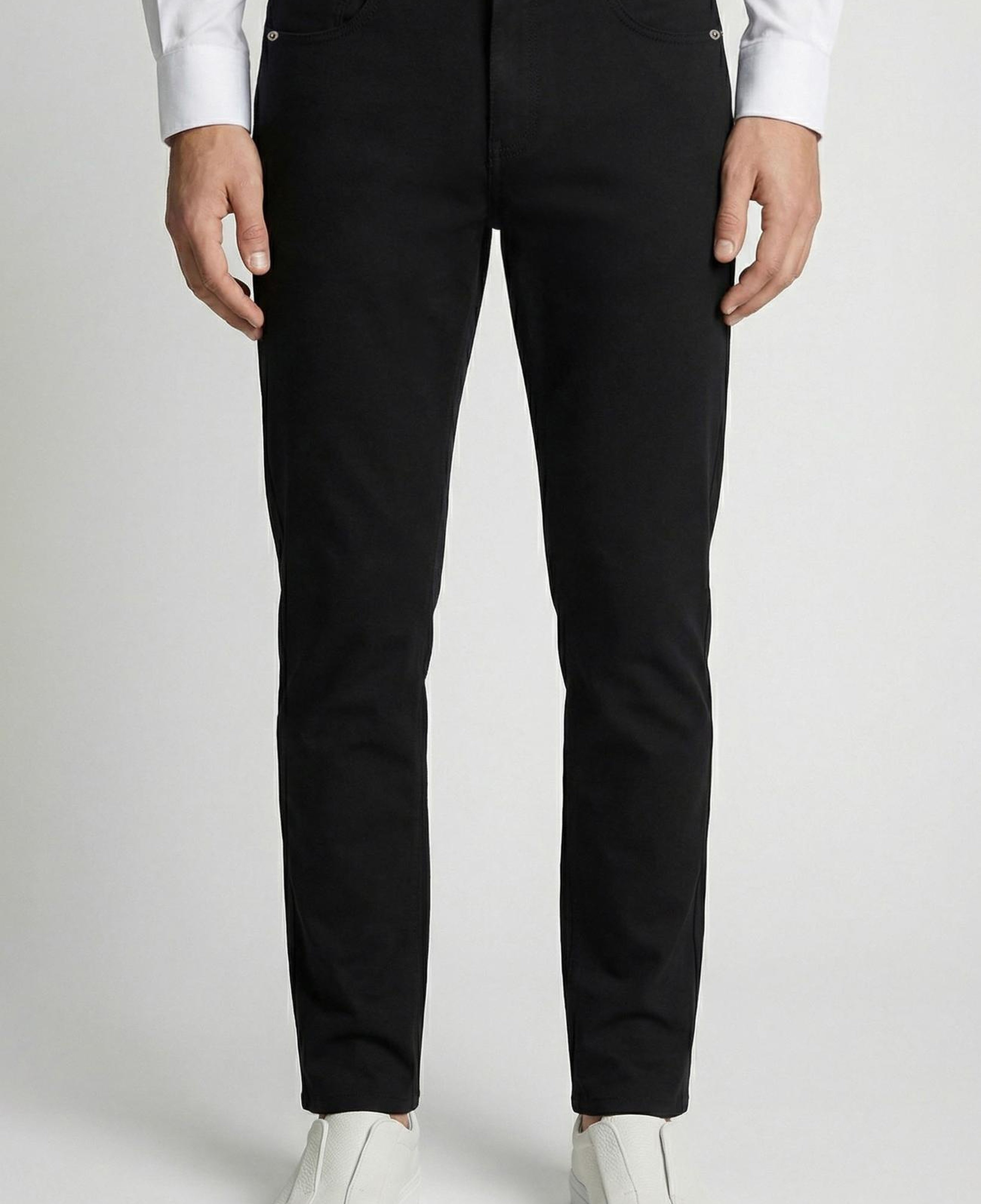 Network Erkek Slim Fit Siyah 5 Cep Dokuma Casual Pantolon