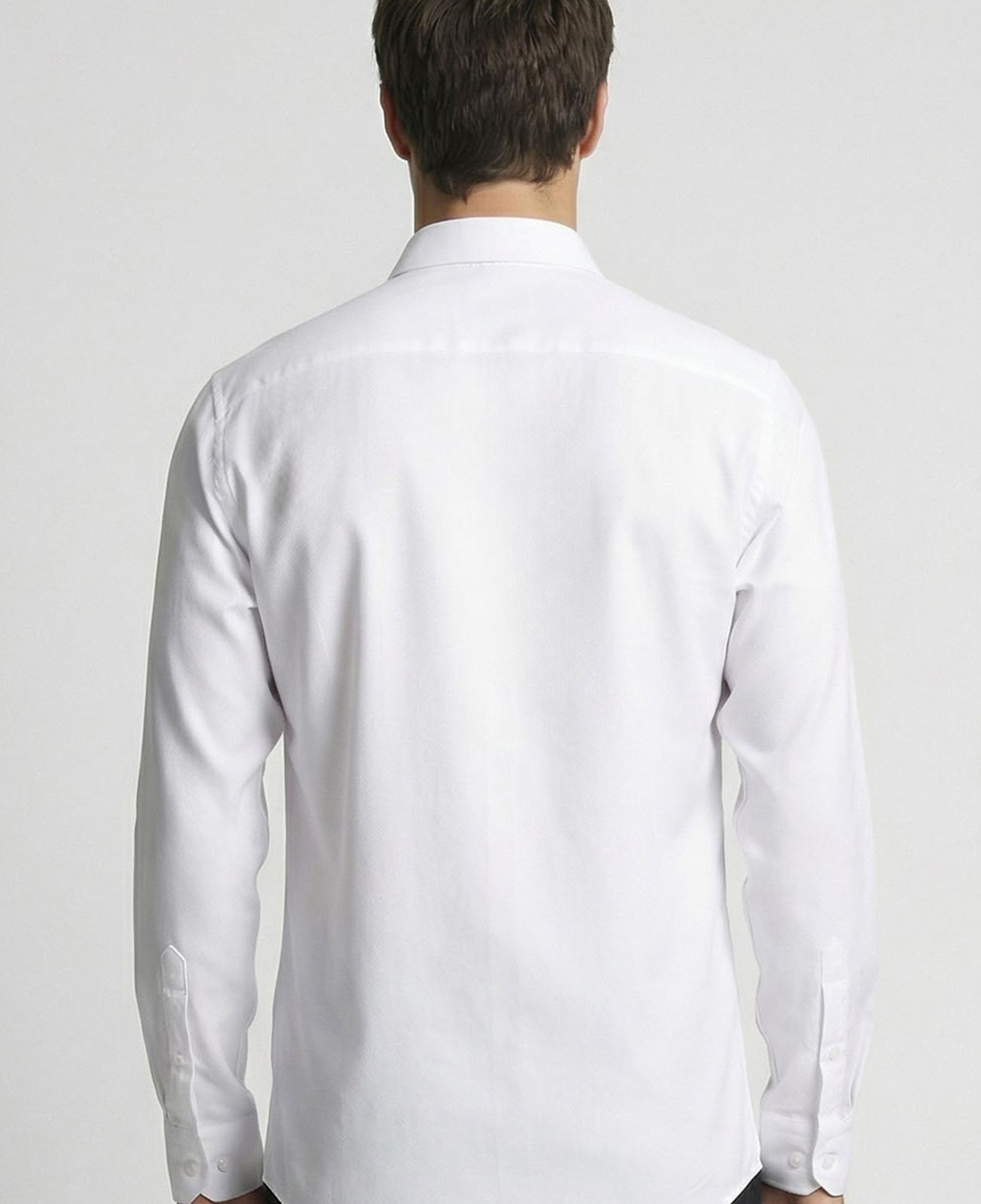 Network Erkek Slim Fit Beyaz Lycralı Cotton Petek Desen Gömlek