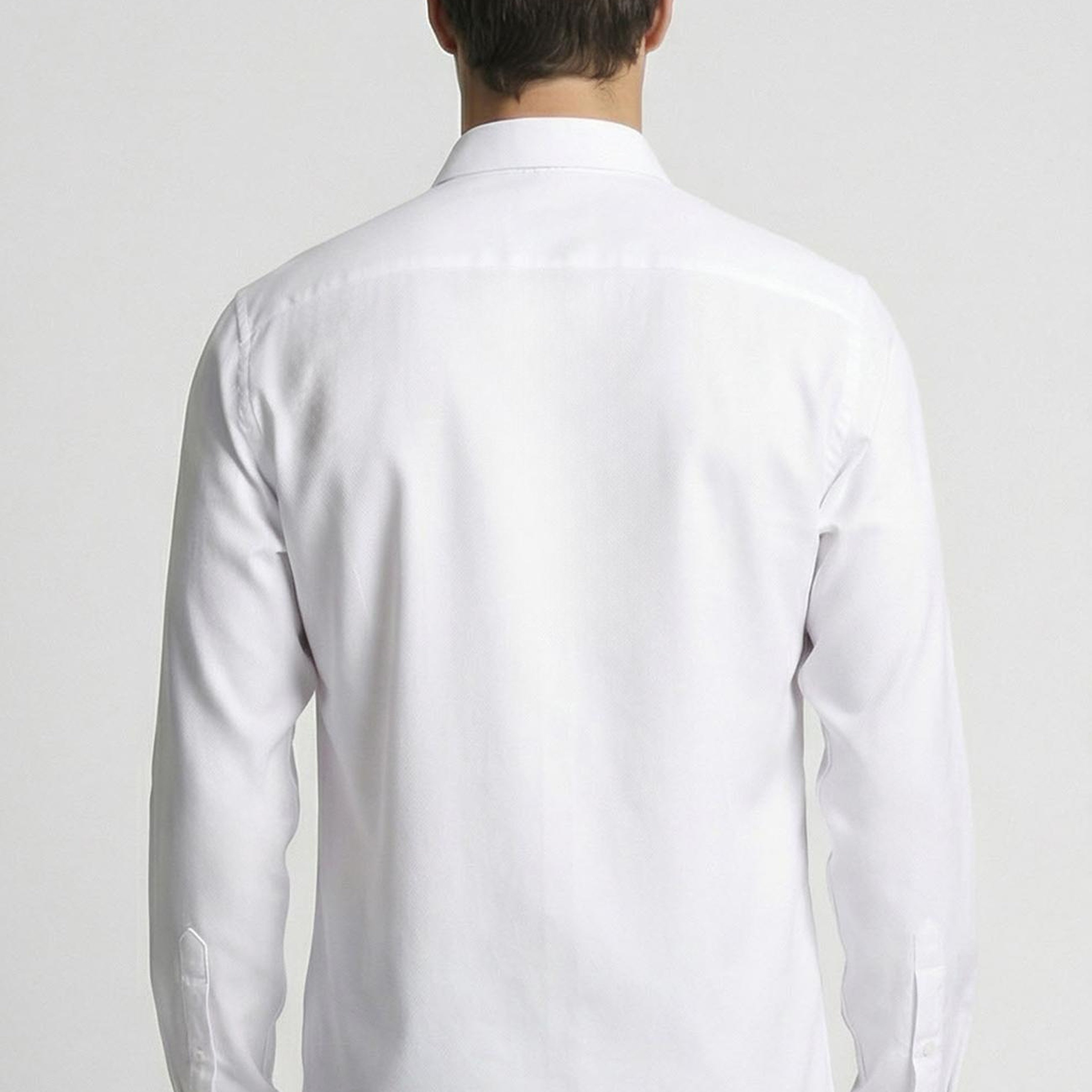 Network Erkek Slim Fit Beyaz Lycralı Cotton Petek Desen Gömlek