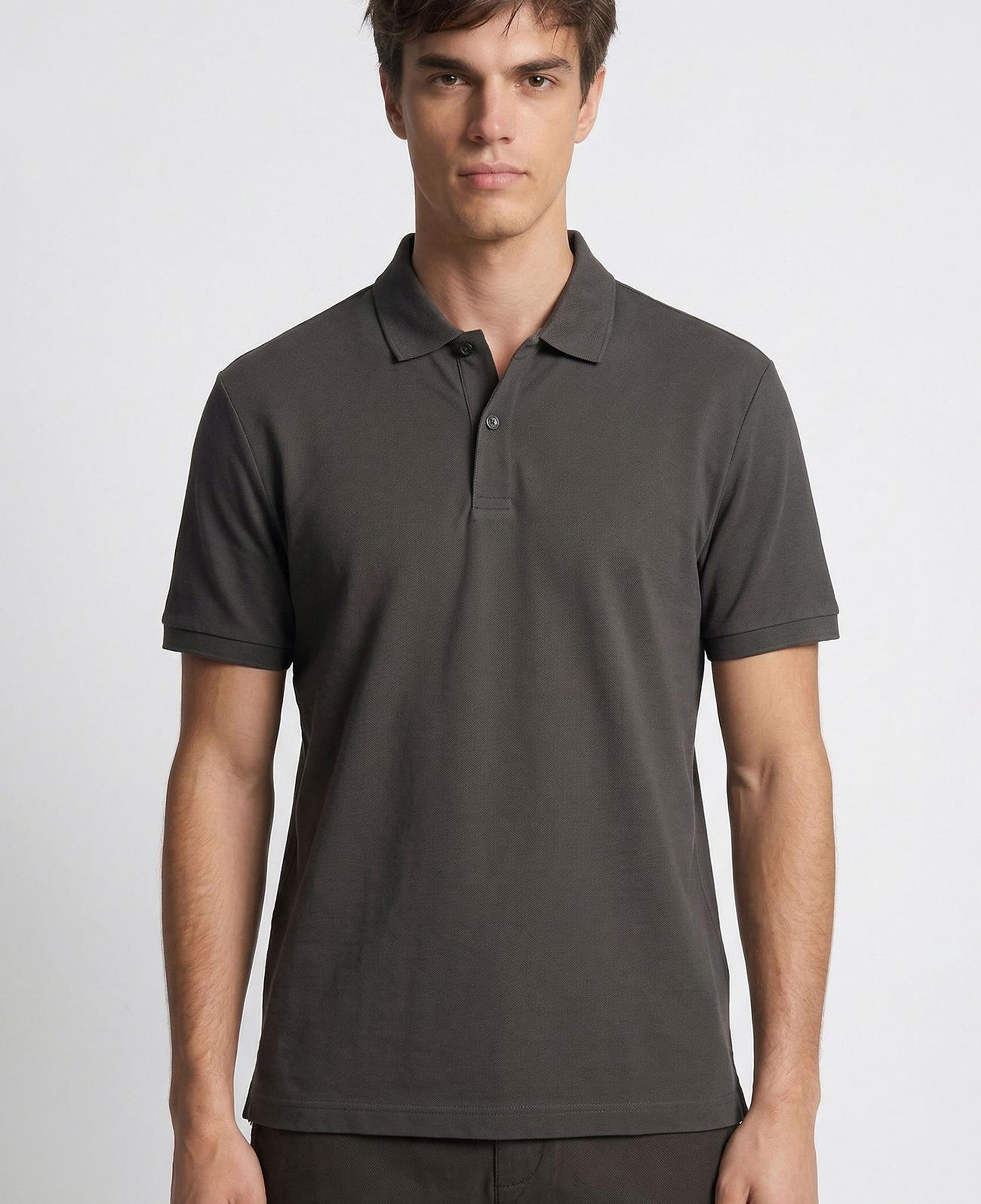 Network Erkek Haki Polo Yaka Pike T-shirt