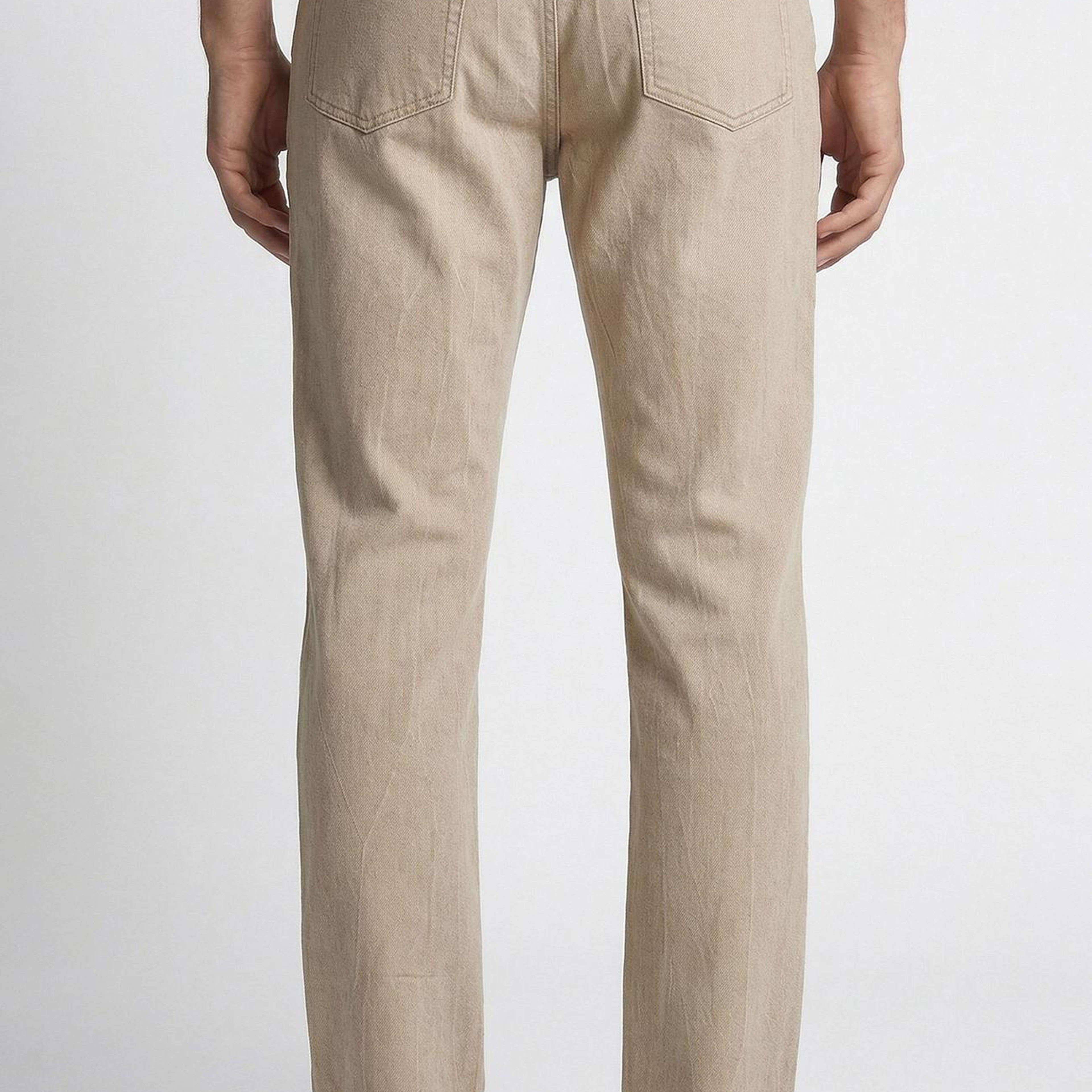 Network Erkek Bej Düz Paça Denim Pantolon